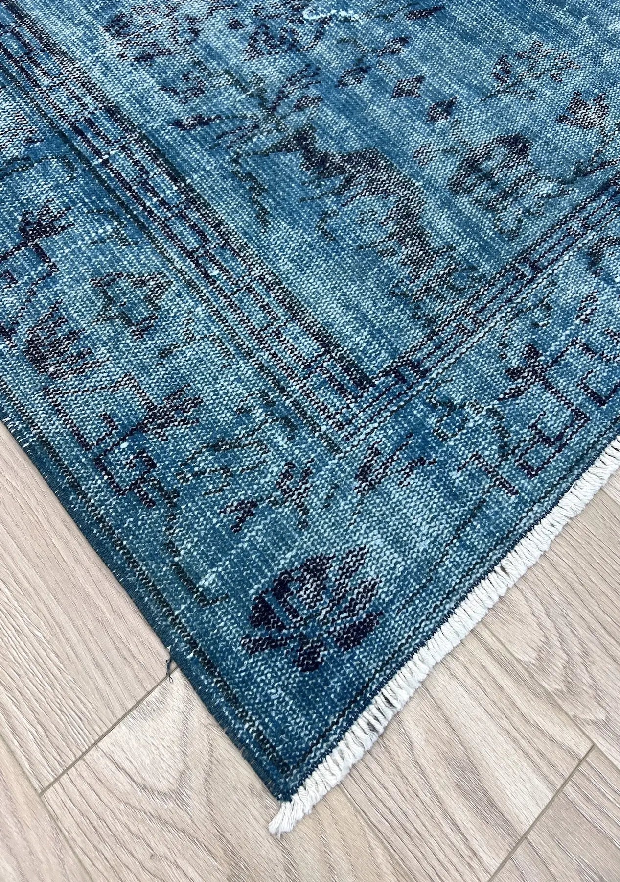 Julieta - Vintage Blue Overdyed Rug - kudenrugs