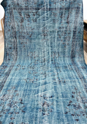 Julieta - Vintage Blue Overdyed Rug - kudenrugs