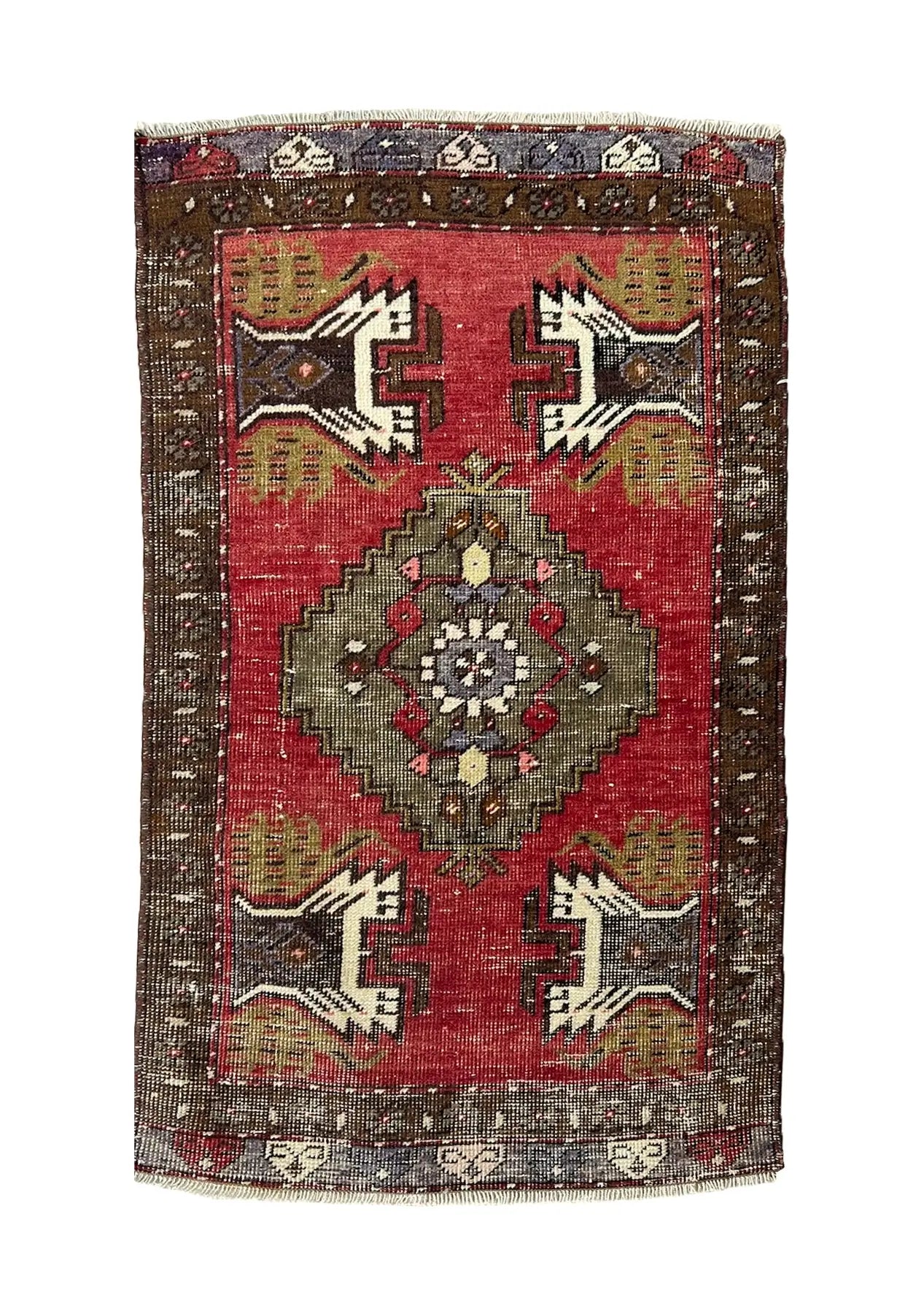 Kairavini - Vintage Mini Red Area Rug - kudenrugs