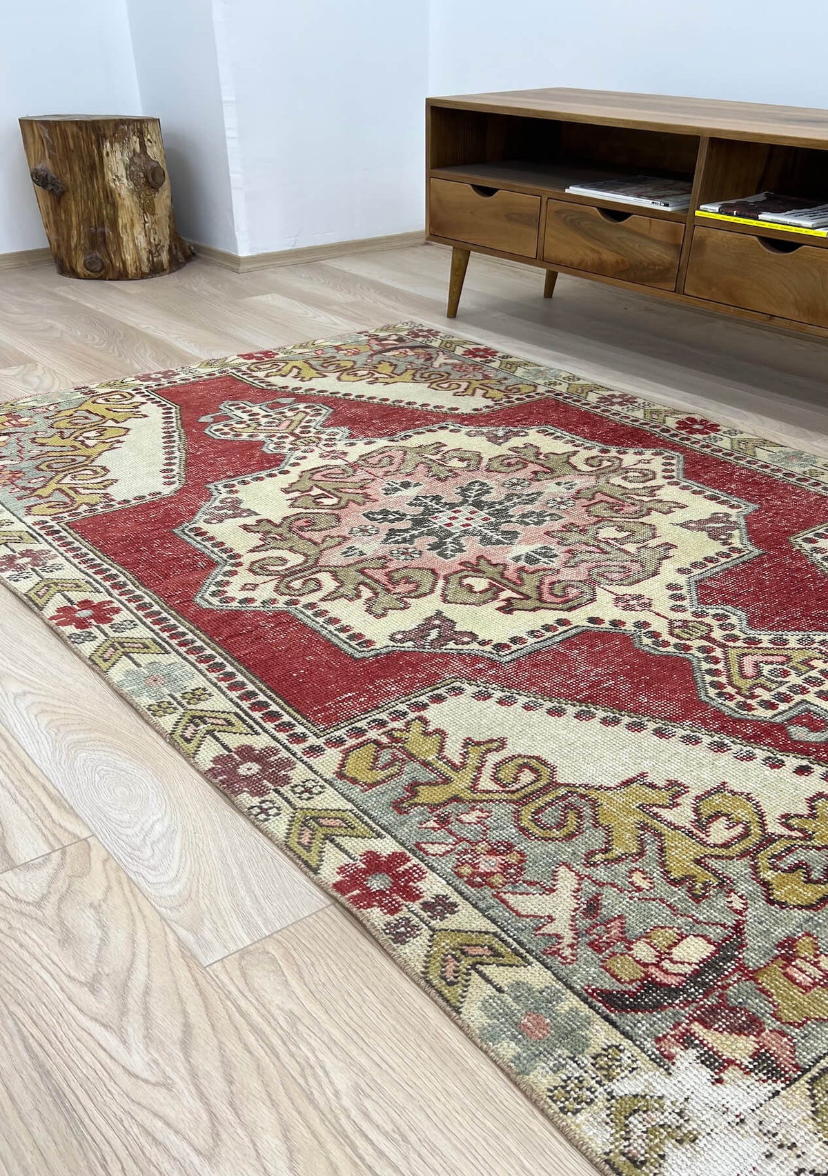 4x3 Anatolian Vintage Rug 114x94 Cm Pure Wool.unique Rug. Made by Double  Knotted Pure Wool Home Decor Bohemian Rug 