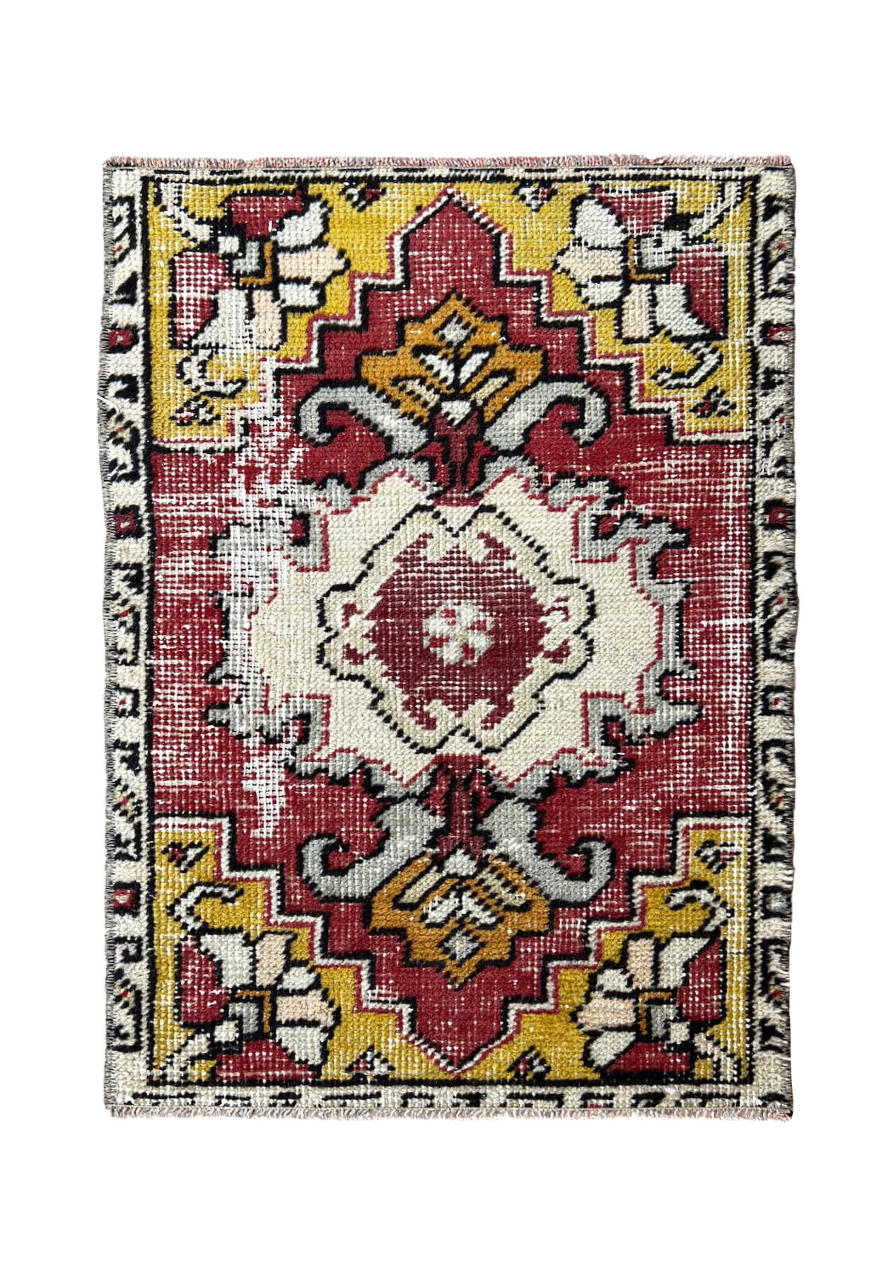 Kaye - Vintage Mini Red Area Rug - kudenrugs