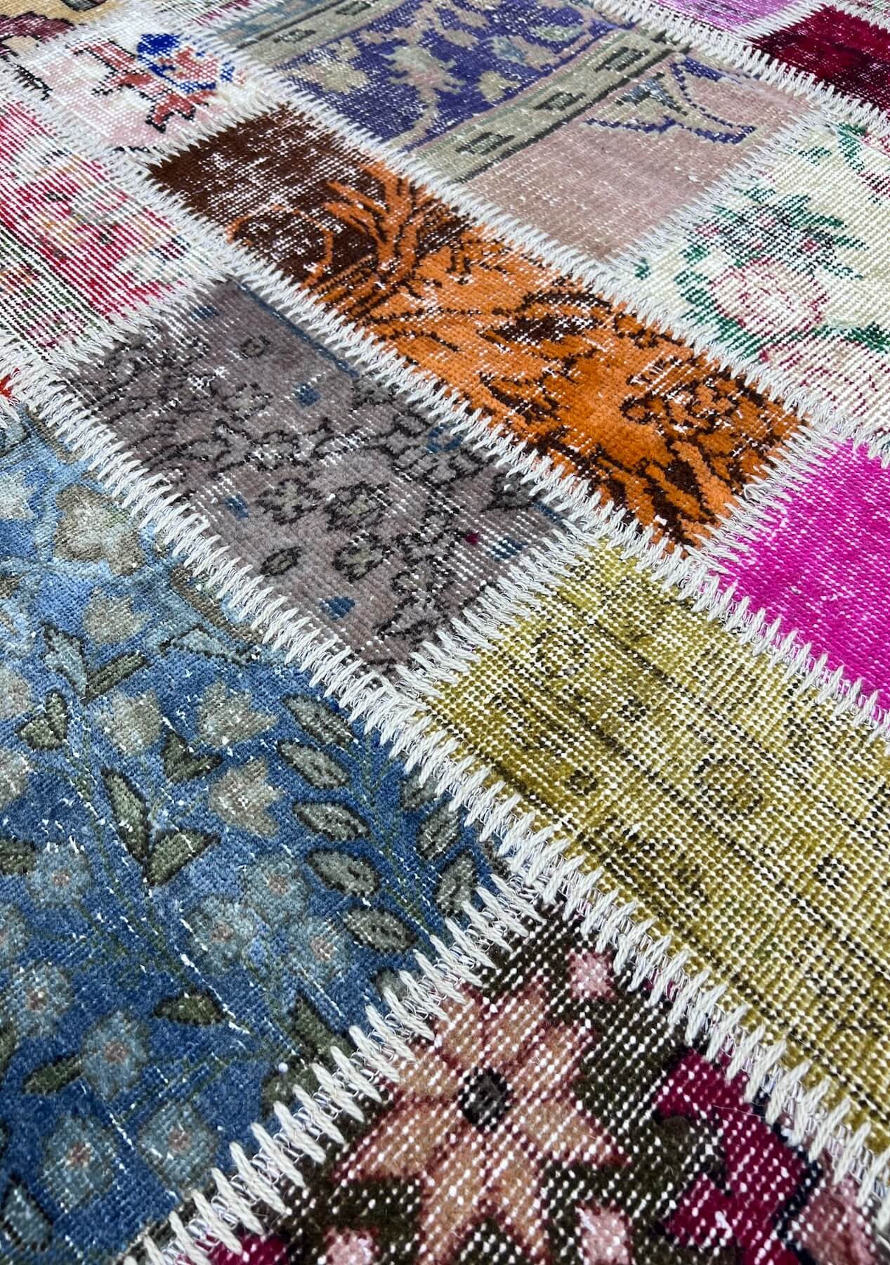 Kennedi - Vintage Multi Color Patchwork Rug - kudenrugs