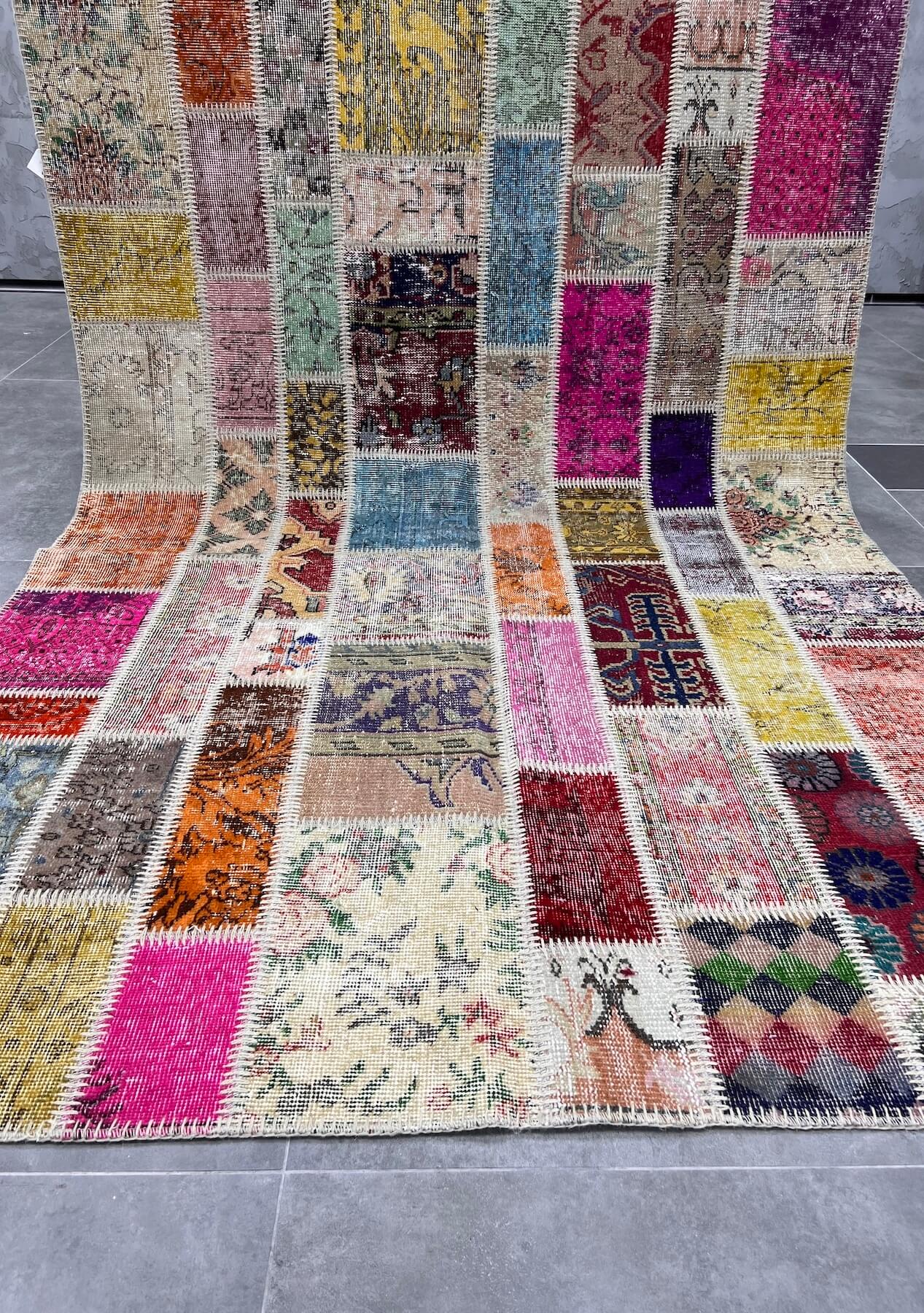 Kennedi - Vintage Multi Color Patchwork Rug - kudenrugs
