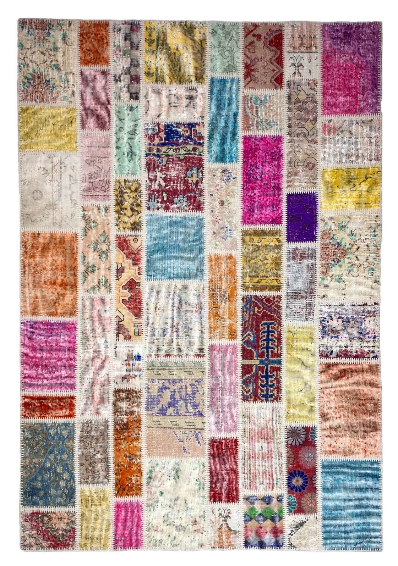 Kennedi - Vintage Multi Color Patchwork Rug - kudenrugs