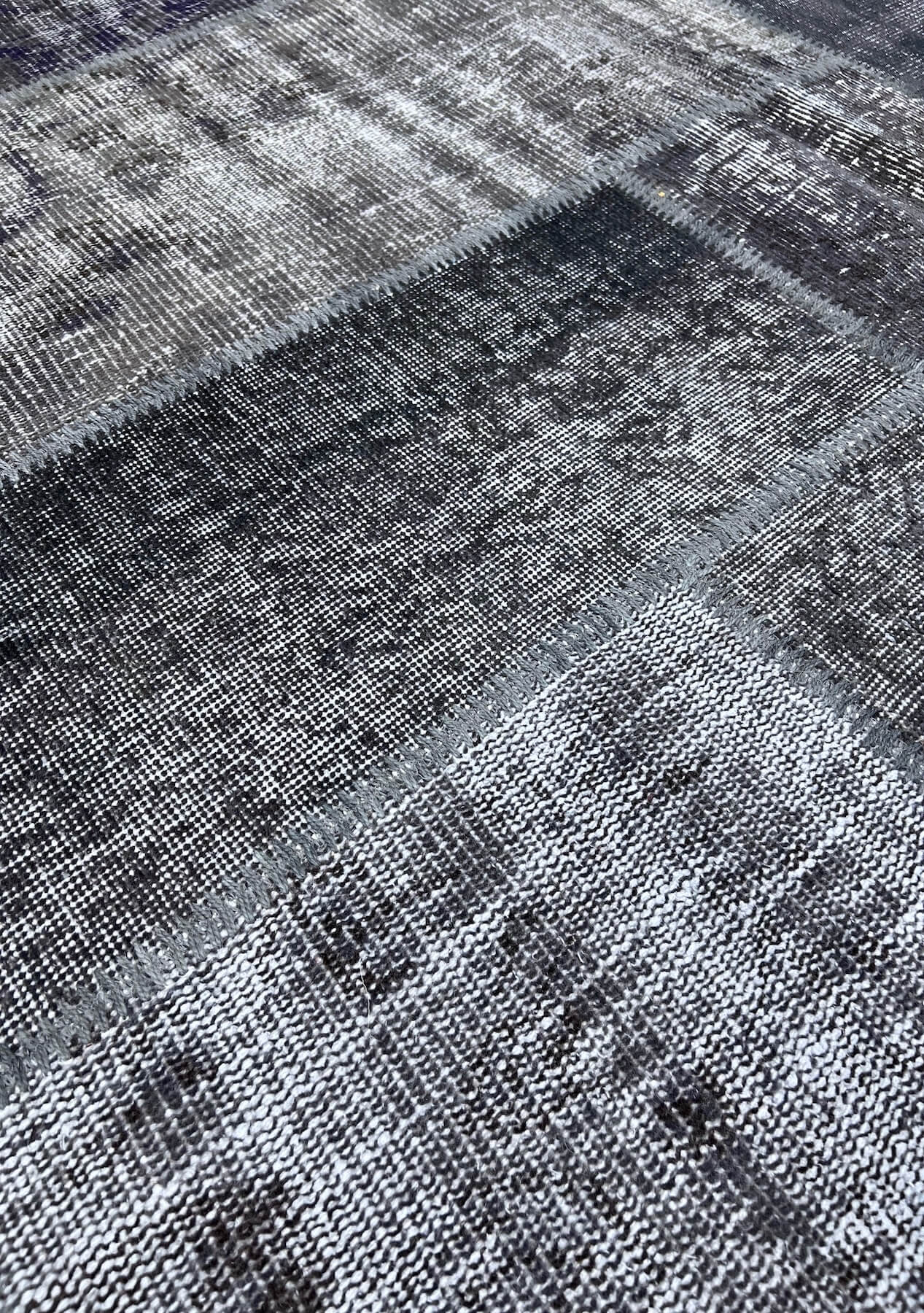 Keyla - Vintage Gray Patchwork Rug - kudenrugs