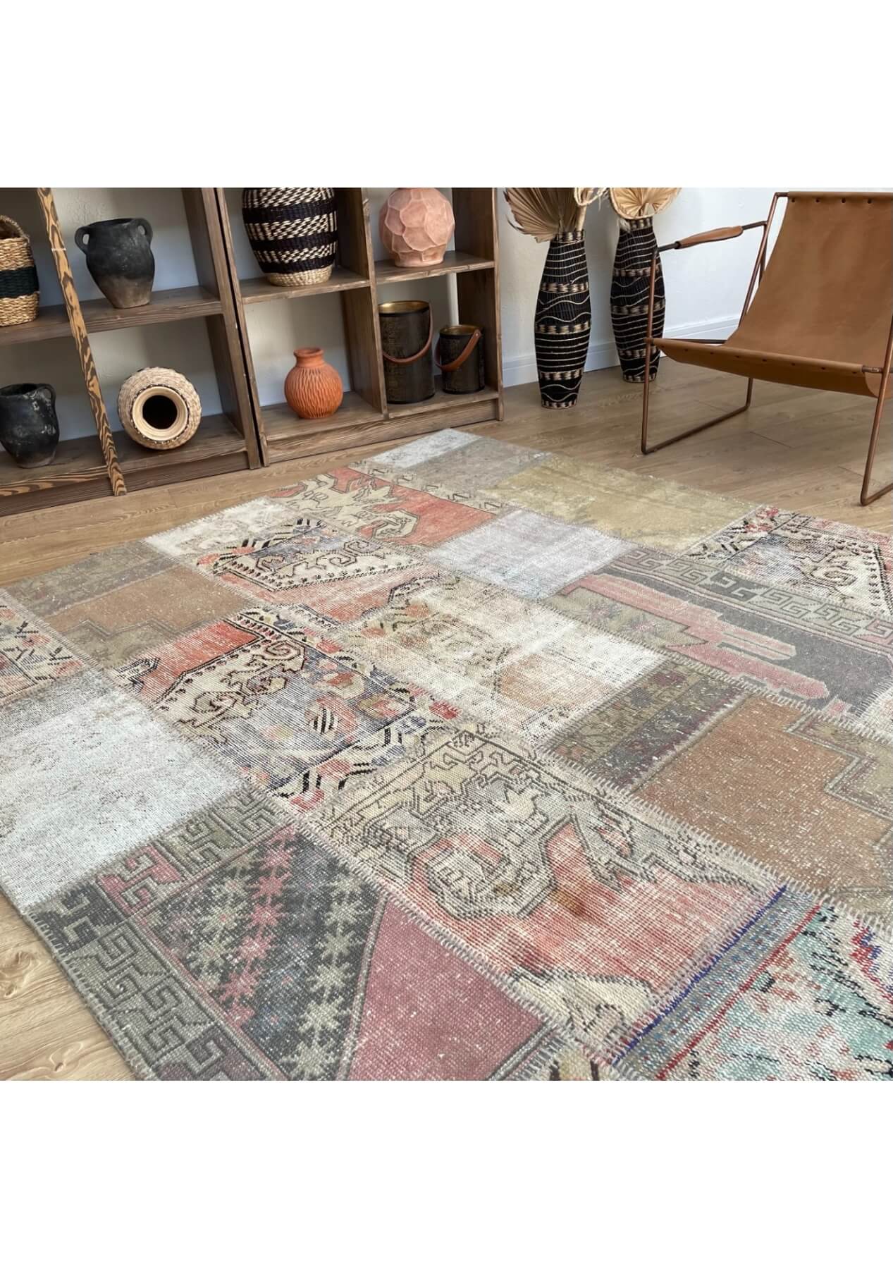 Kian - Vintage Turkish Patchwork Rug - kudenrugs