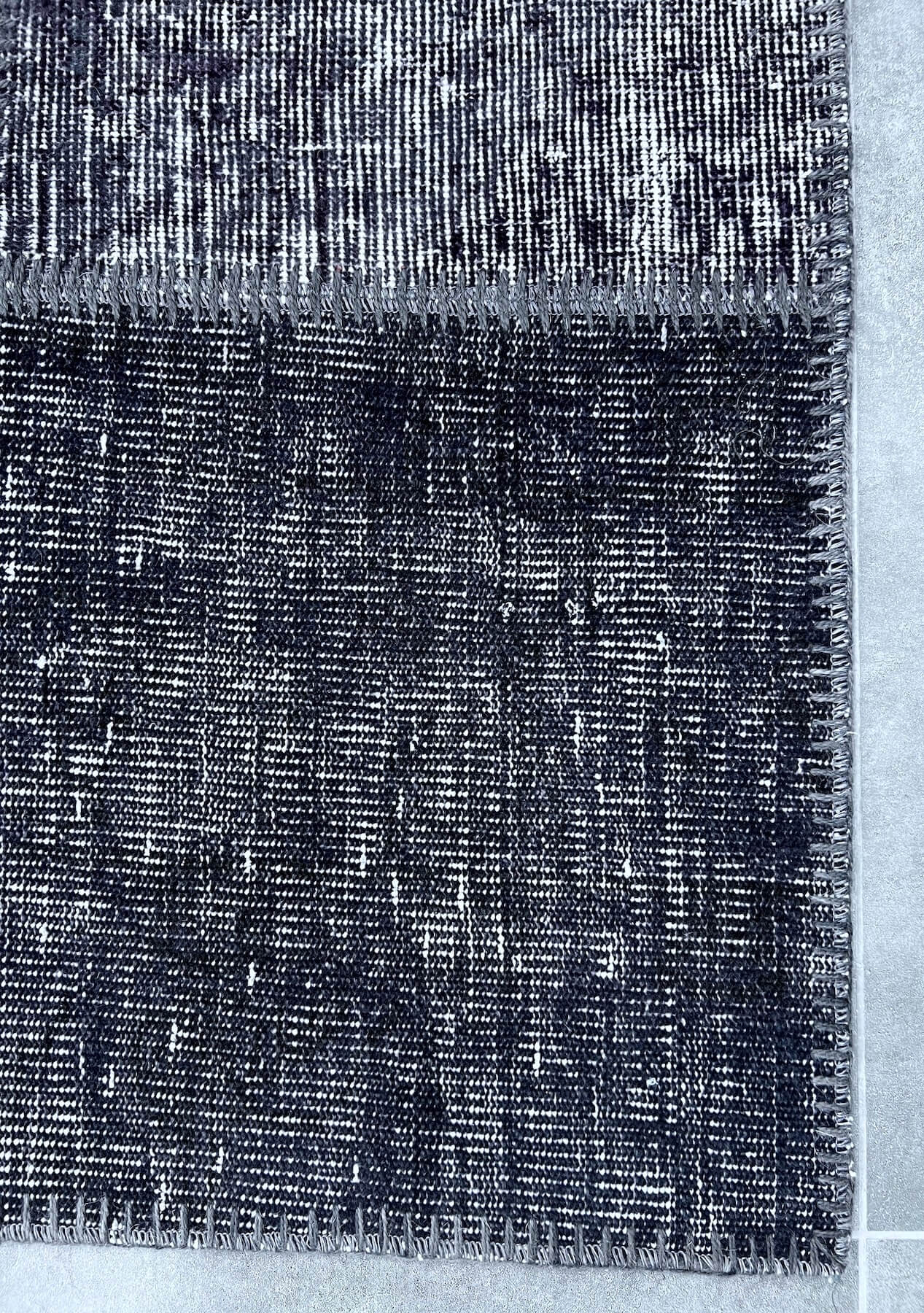 Kiana - Vintage Gray Patchwork Rug - kudenrugs
