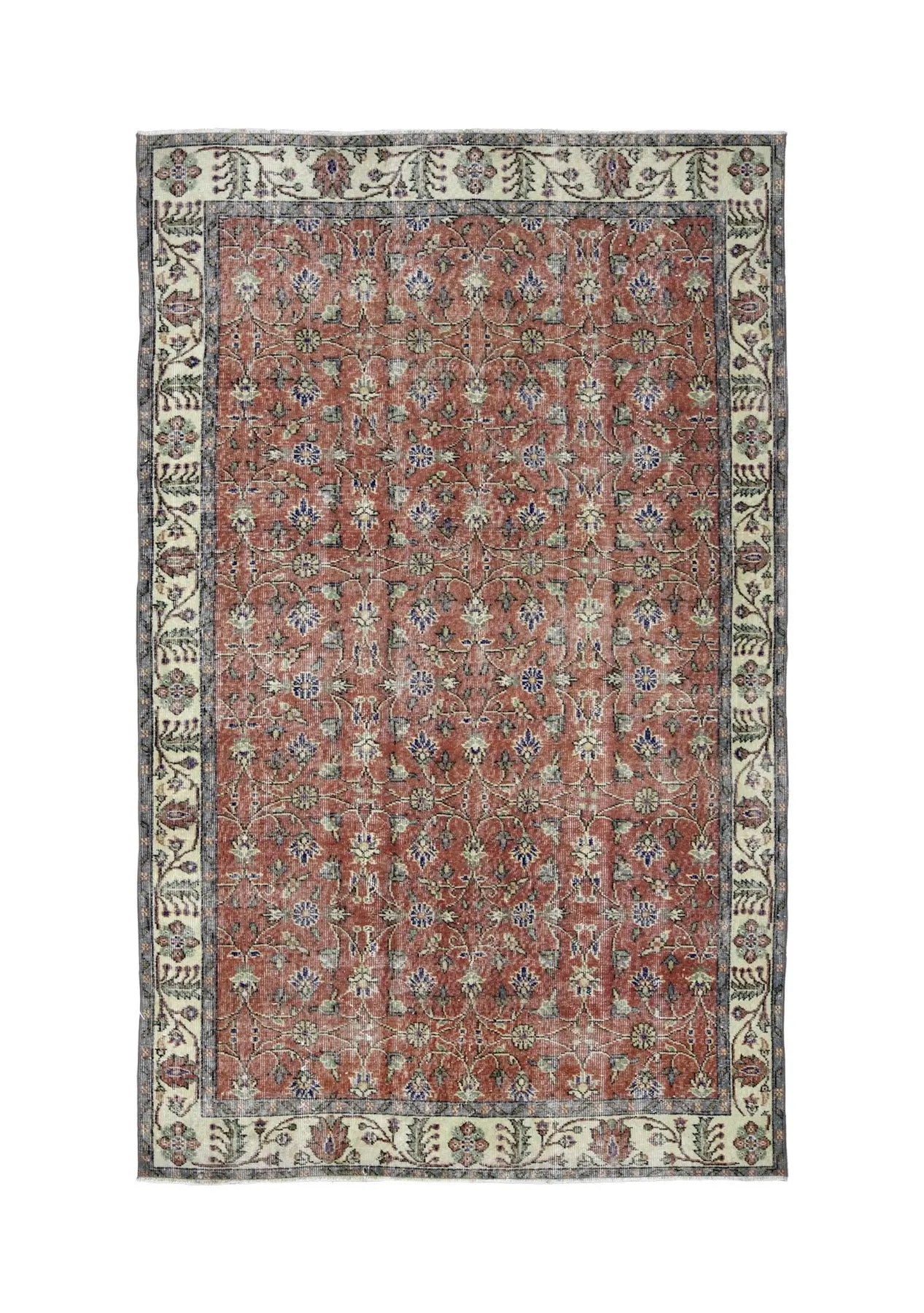 Kilah - Vintage Red Antique Washed Rug - kudenrugs
