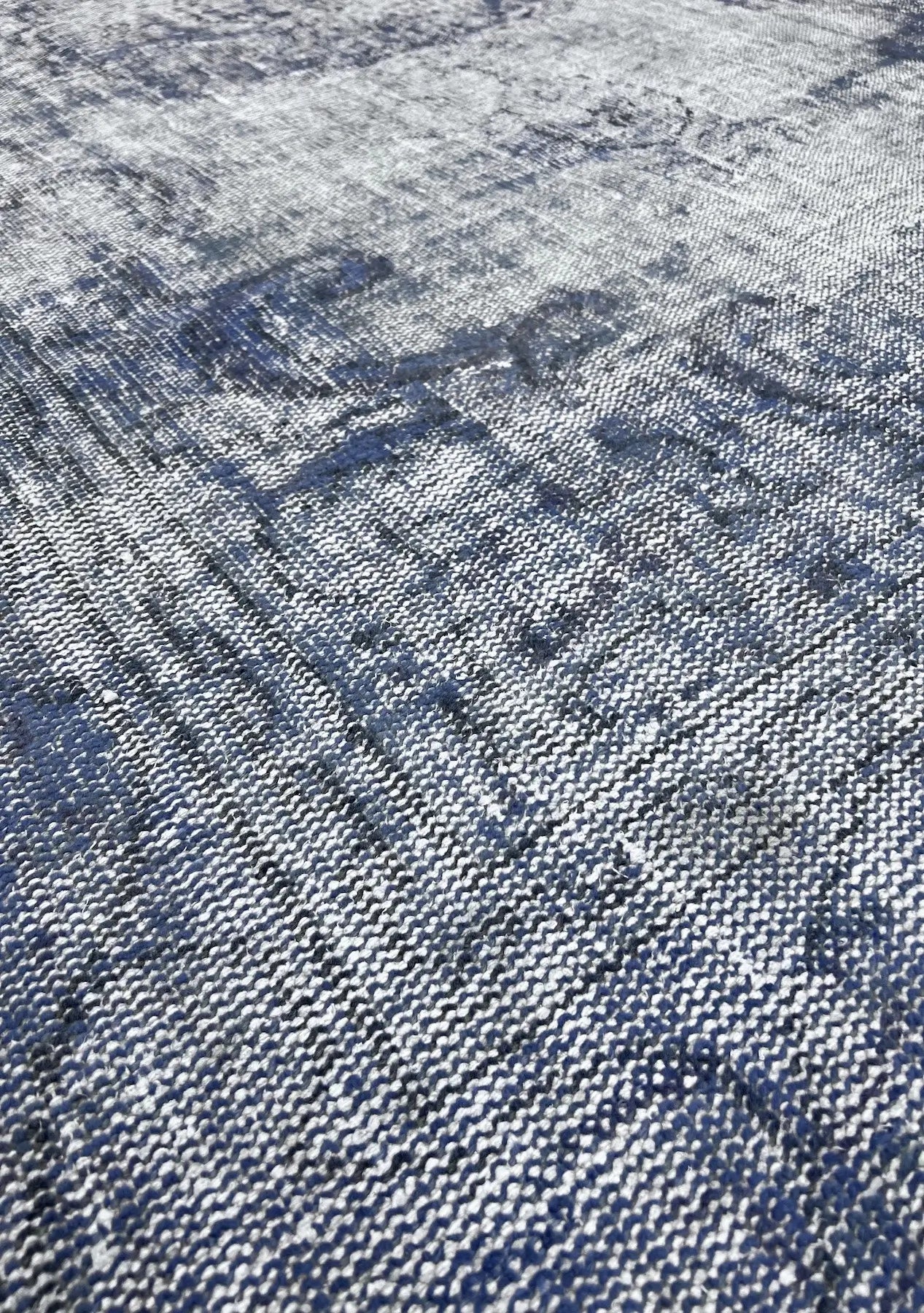 Kitura - Vintage Blue Overdyed Rug - kudenrugs