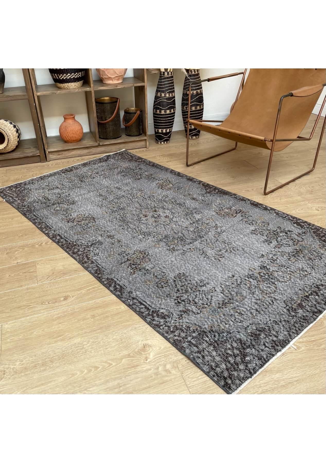 Kristie - Vintage Gray Overdyed Rug - kudenrugs