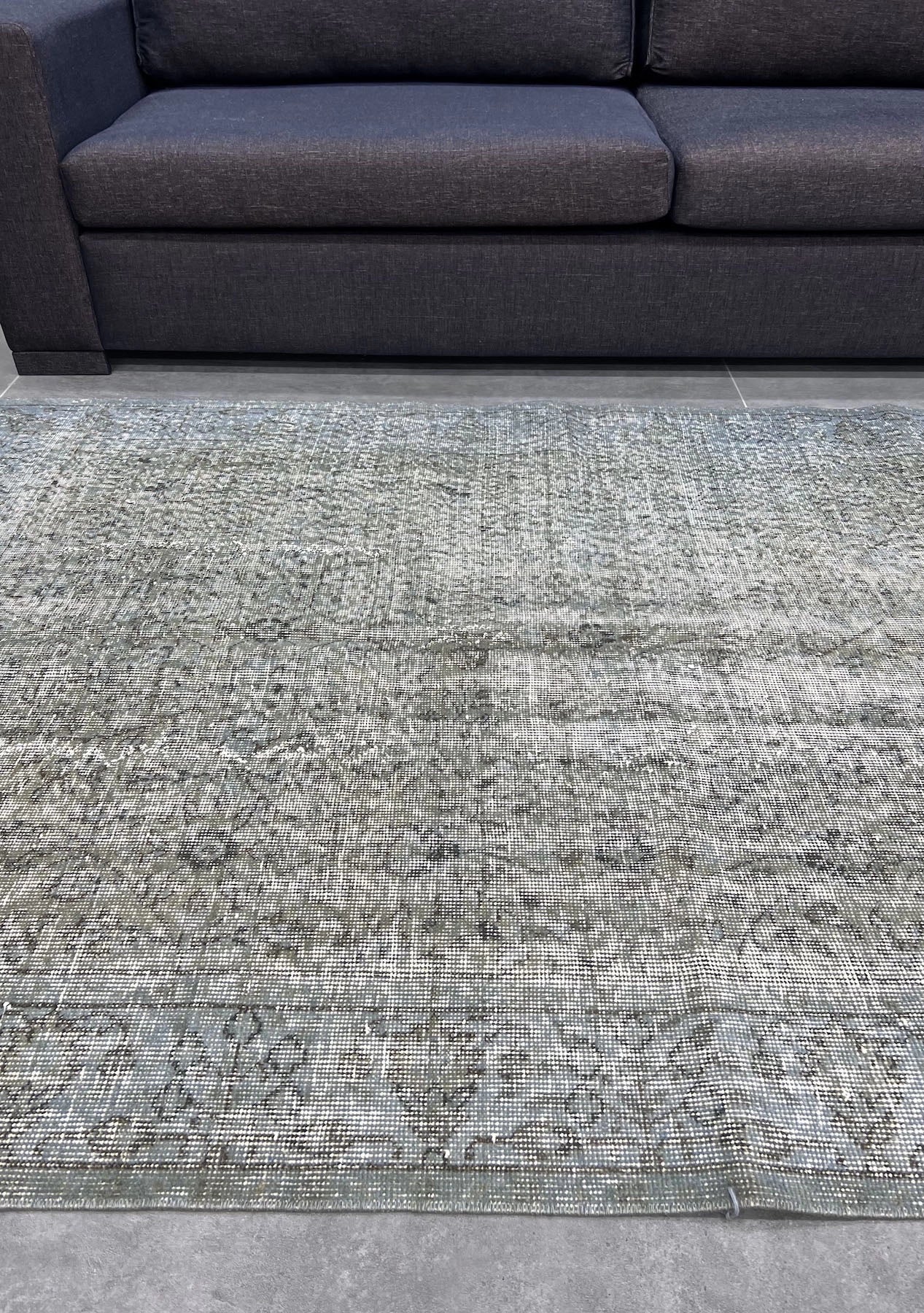 Lacey - Vintage Gray Overdyed Rug - kudenrugs