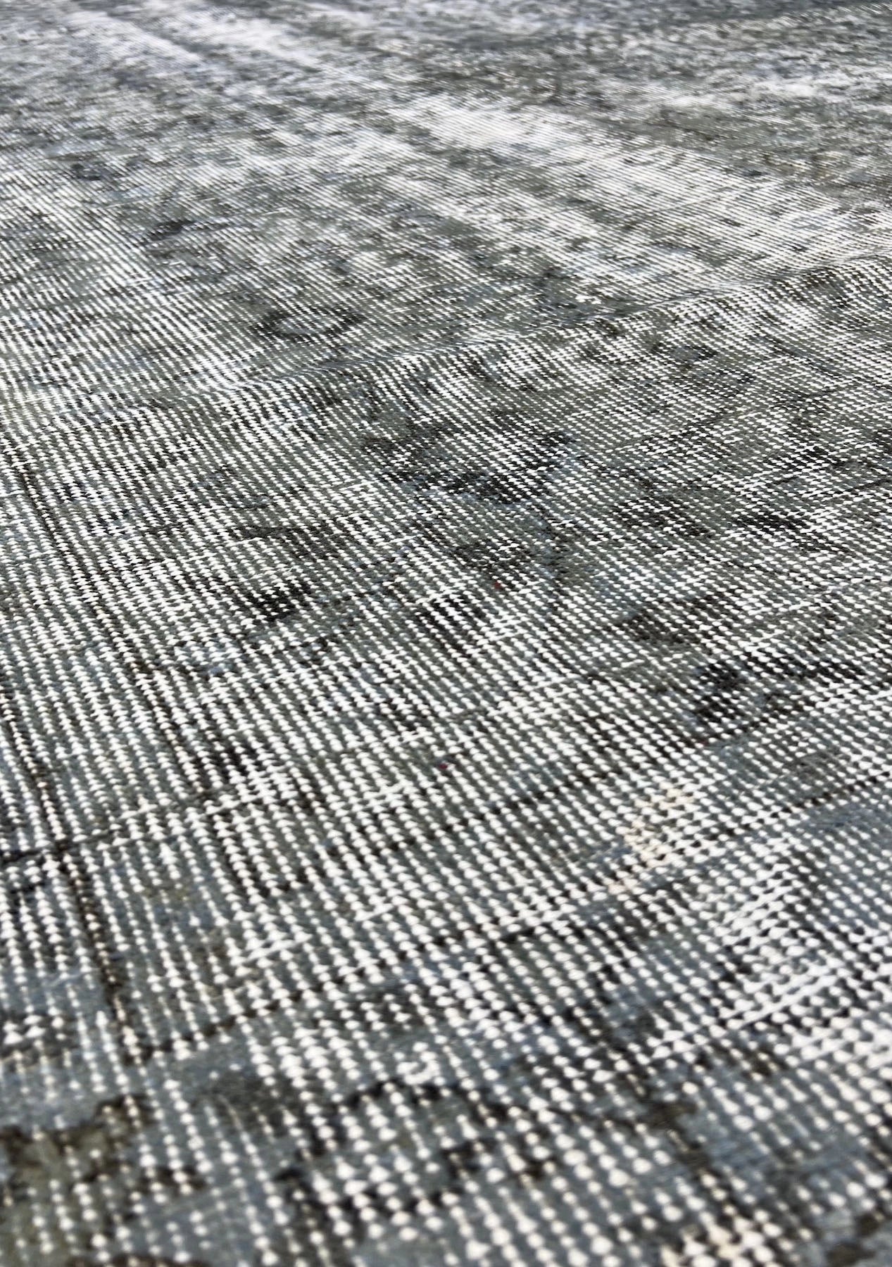 Lacey - Vintage Gray Overdyed Rug - kudenrugs