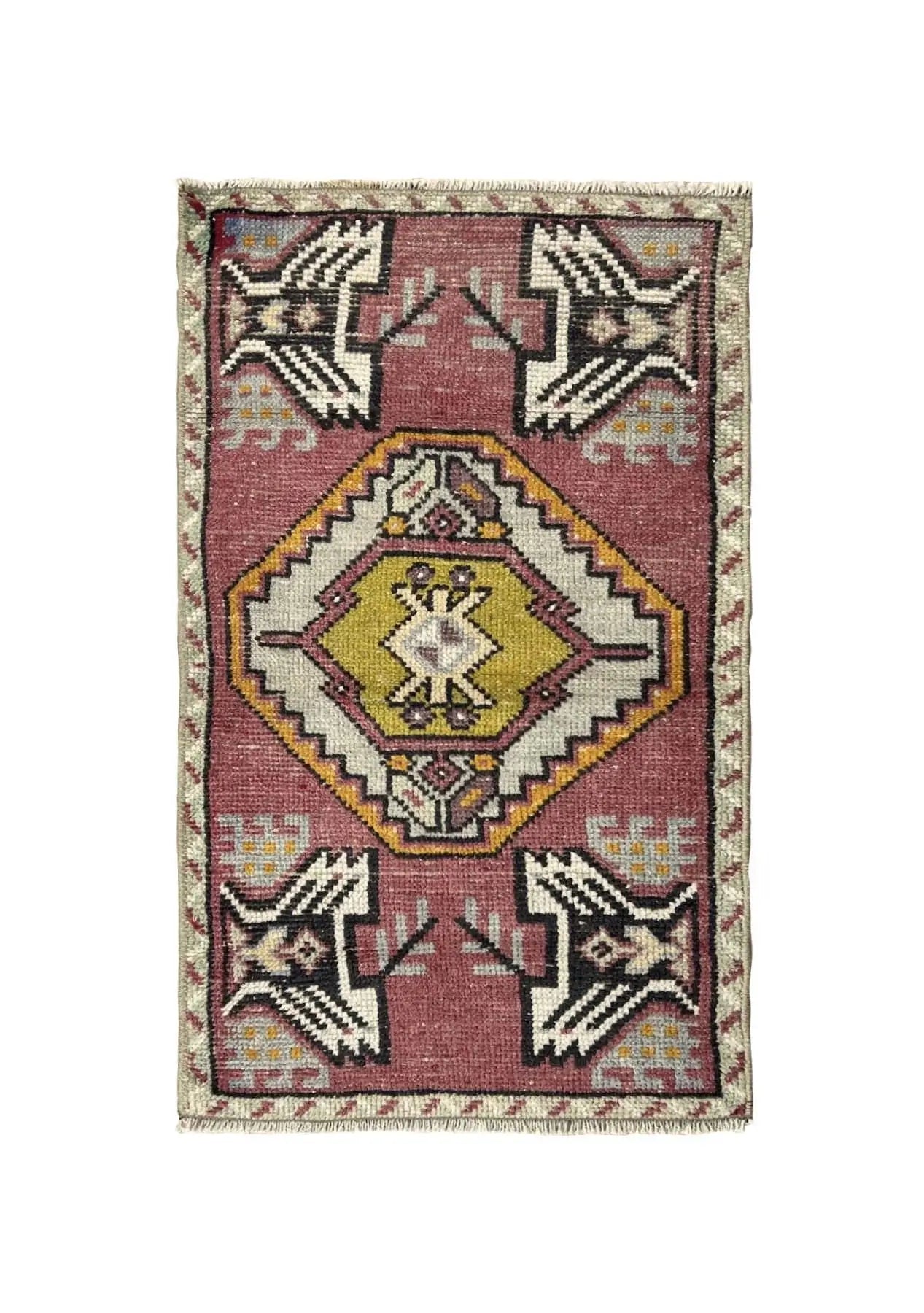 Lacy - Vintage Mini Pink Area Rug - kudenrugs