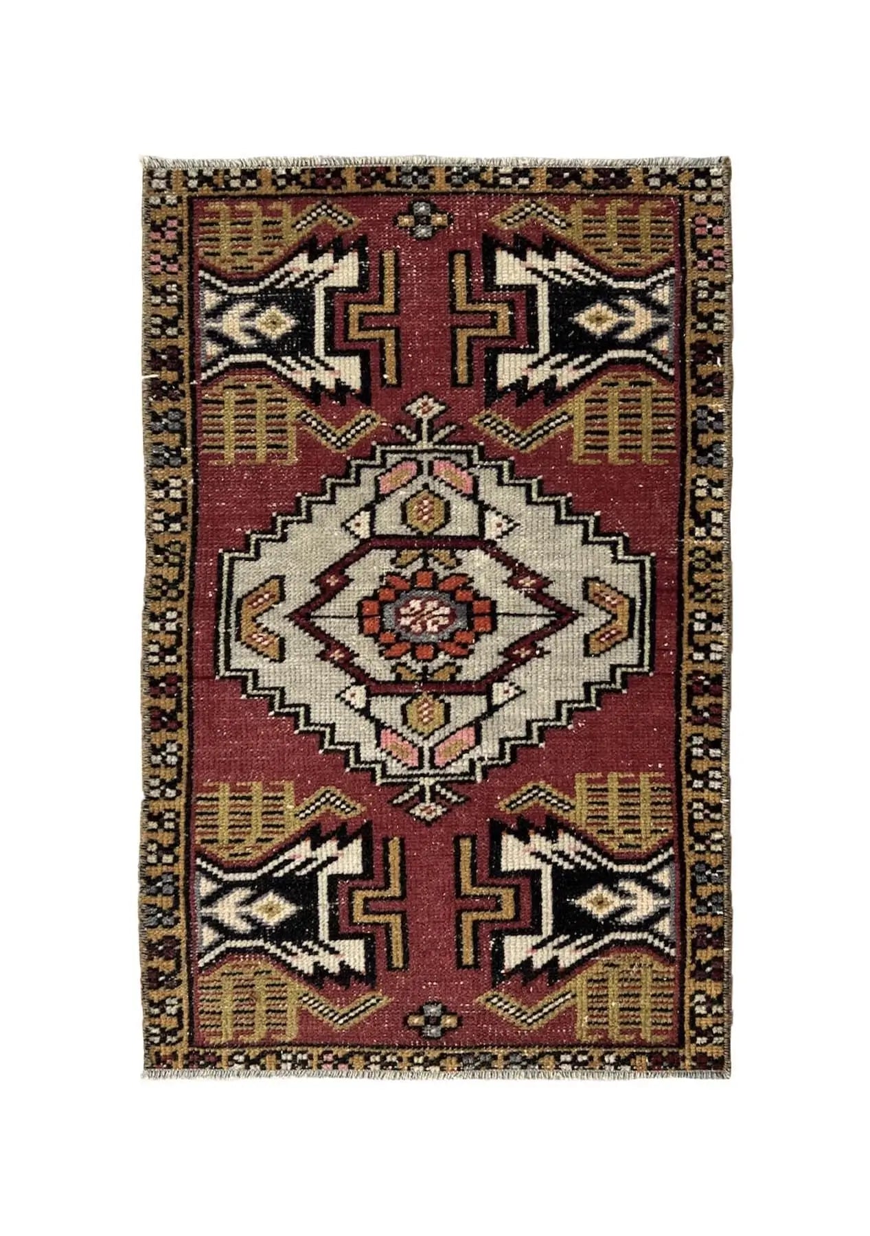Lae - Vintage Mini Red Area Rug - kudenrugs
