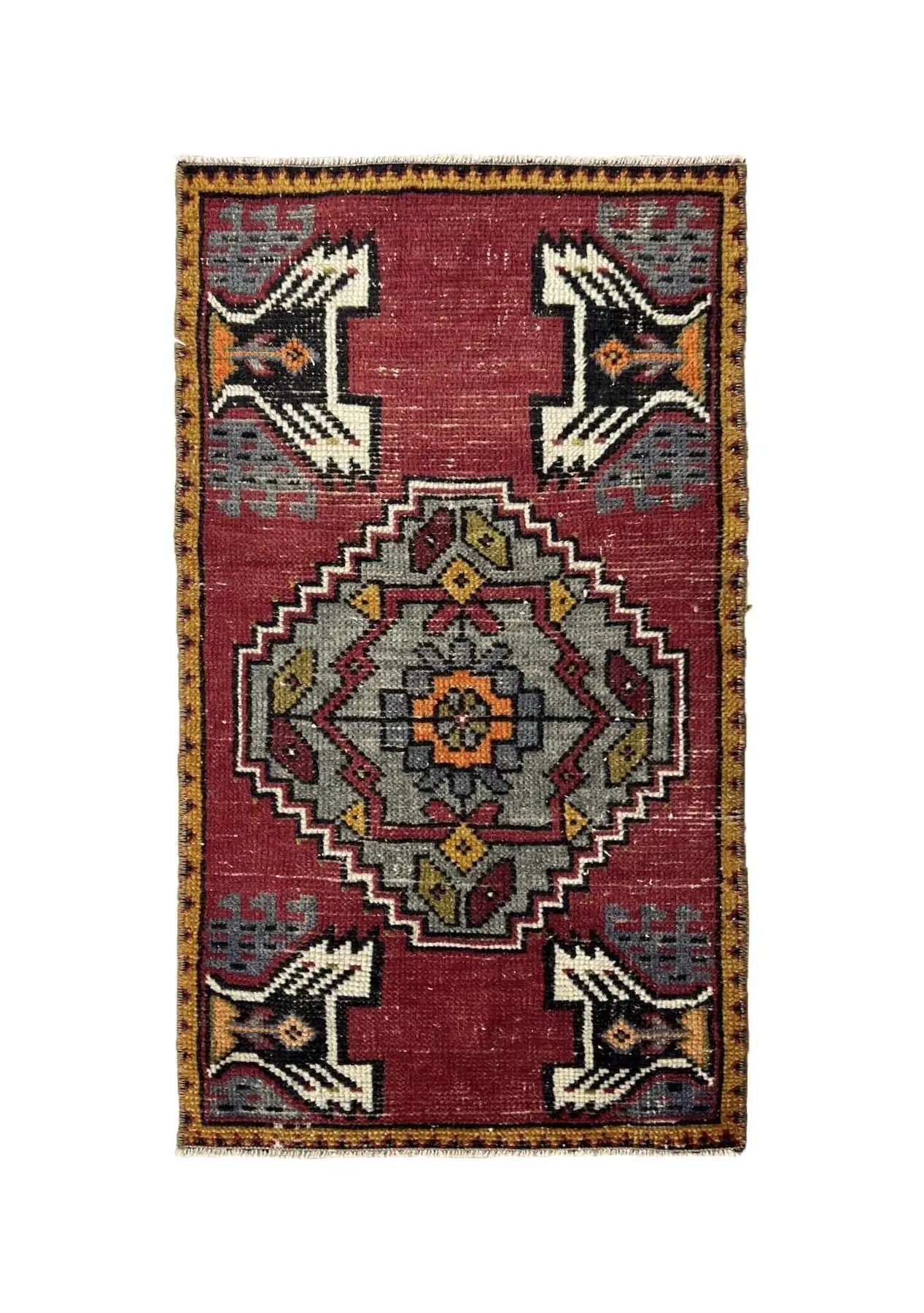 Laima - Vintage Mini Red Area Rug - kudenrugs