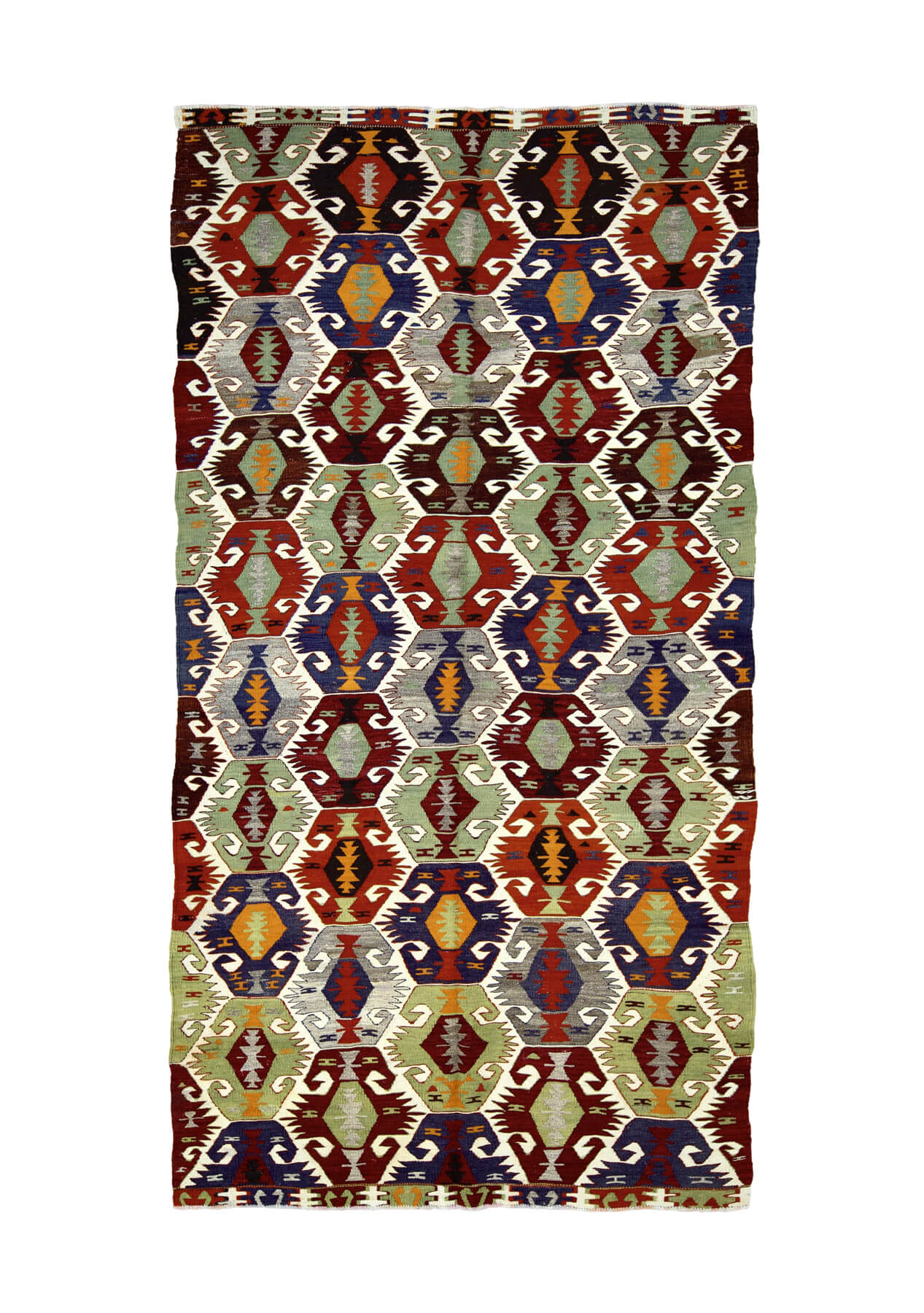 Lainey - Multi Color Turkish Kilim Rug - kudenrugs