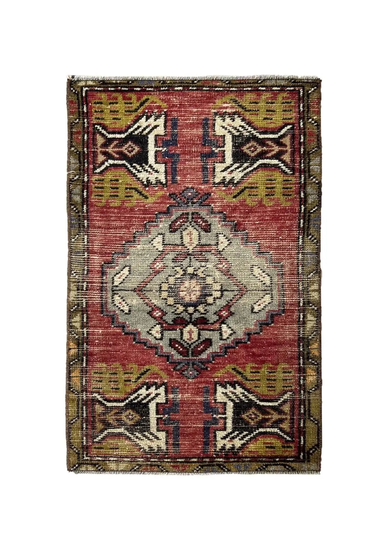 Lakaisha - Vintage Mini Red Area Rug - kudenrugs