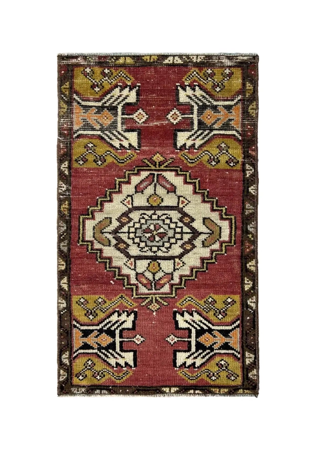 Laken - Vintage Mini Red Area Rug - kudenrugs