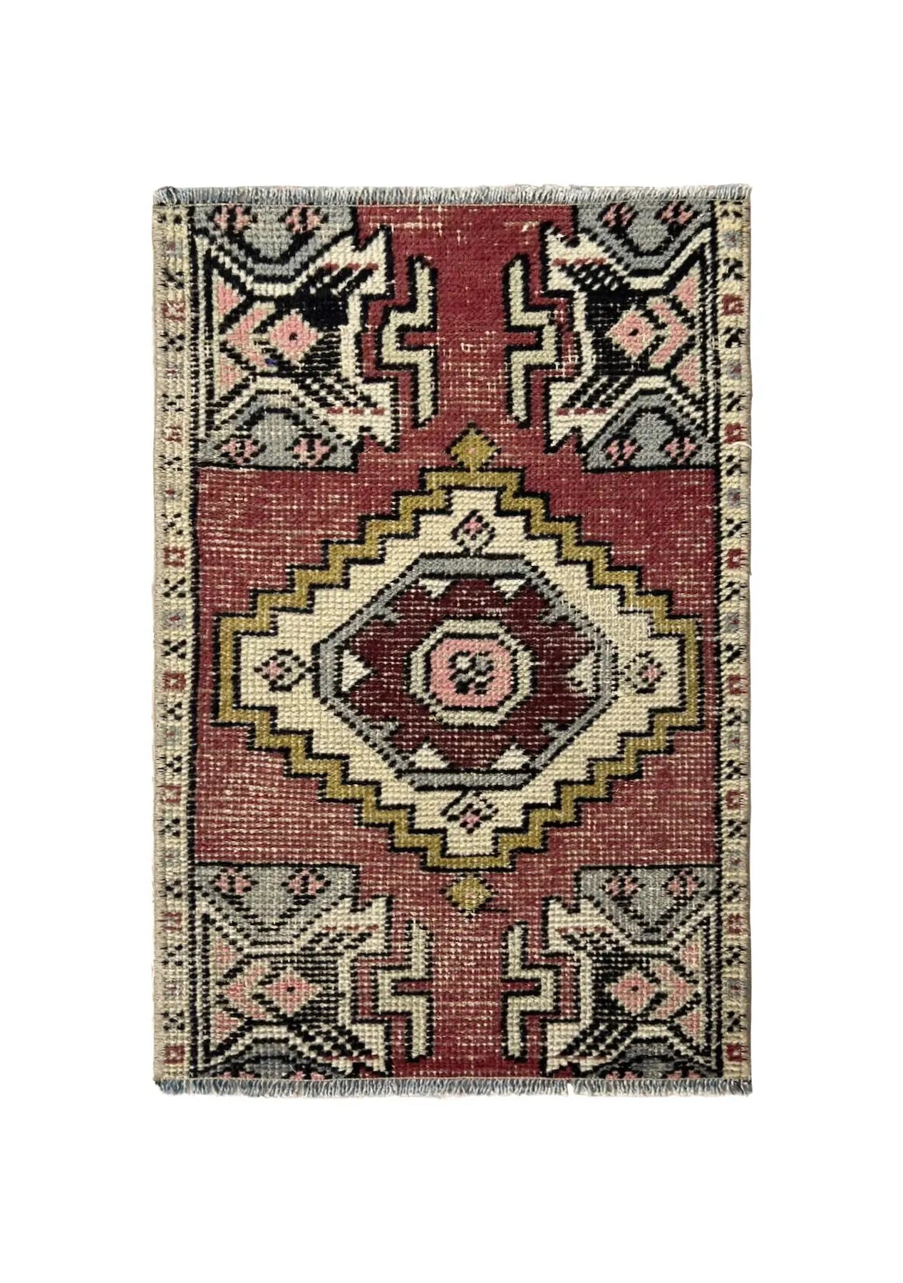 Langly - Vintage Mini Red Area Rug - kudenrugs