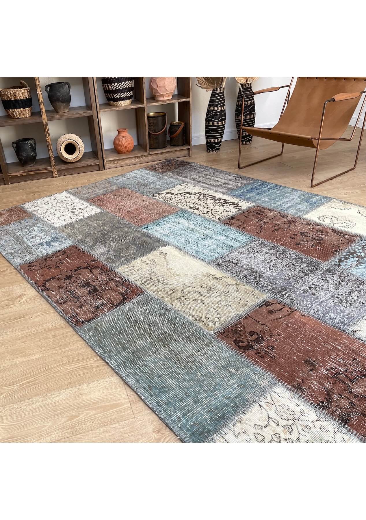 Lee - Vintage Multi Color Patchwork Rug - kudenrugs