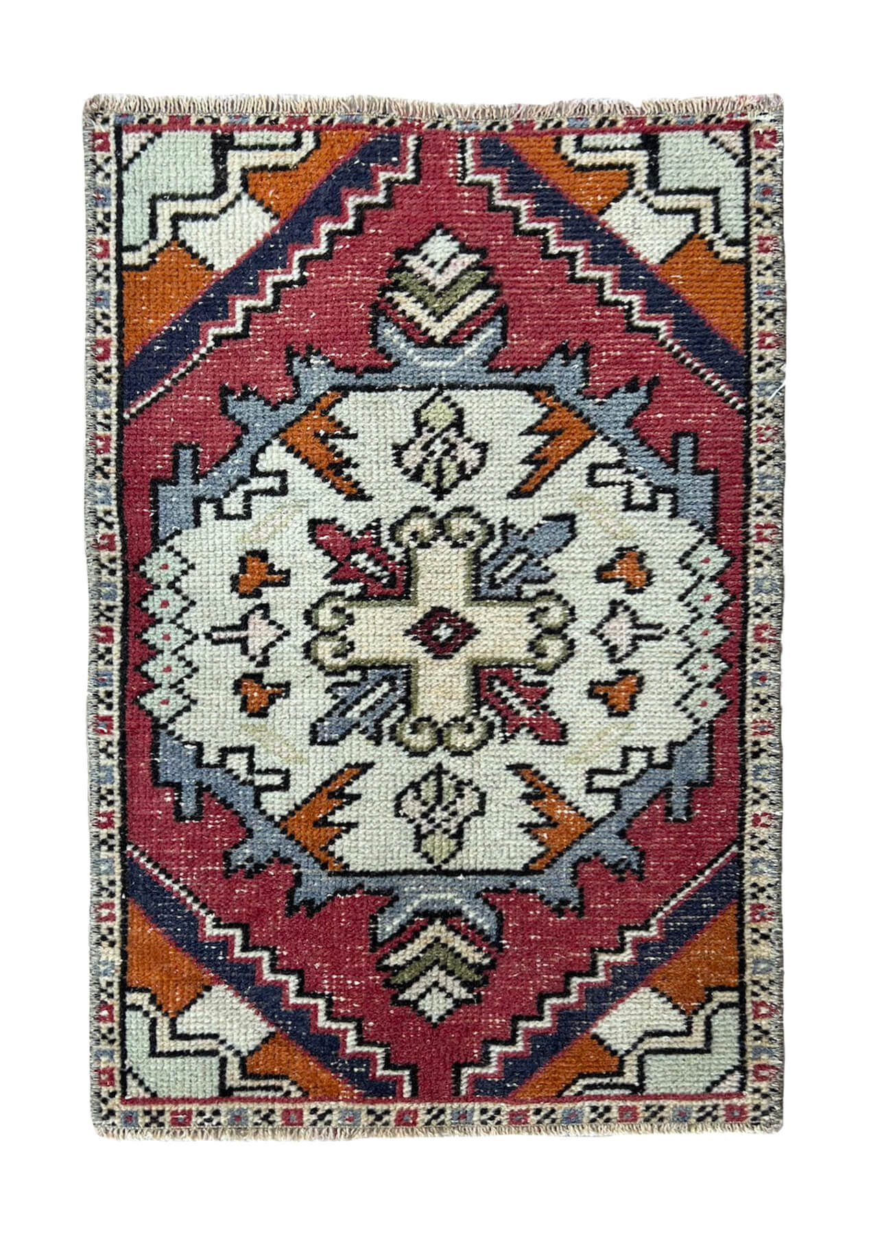 Leslie - Vintage Mini Red Area Rug - kudenrugs