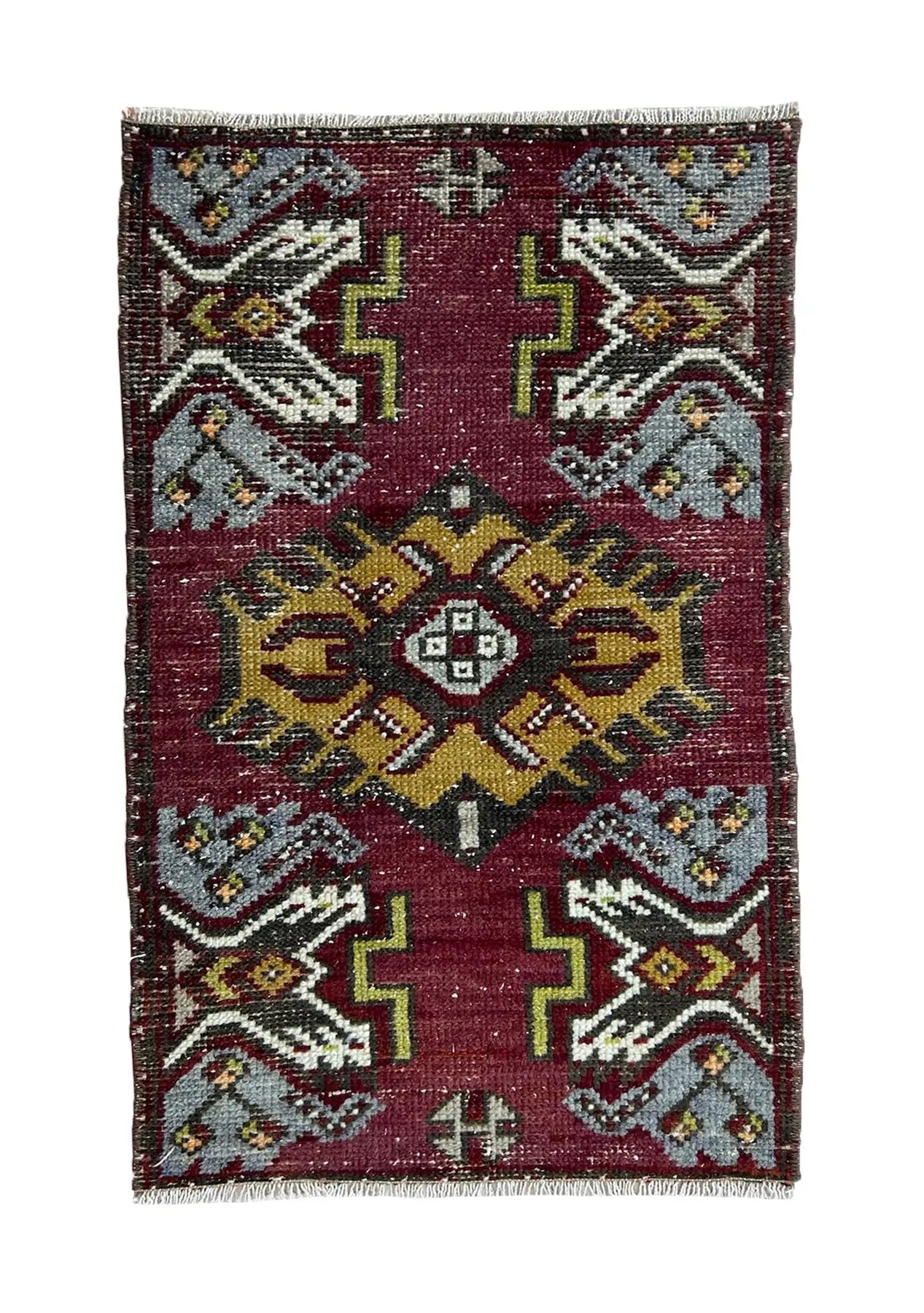 Lilith - Vintage Mini Red Area Rug - kudenrugs