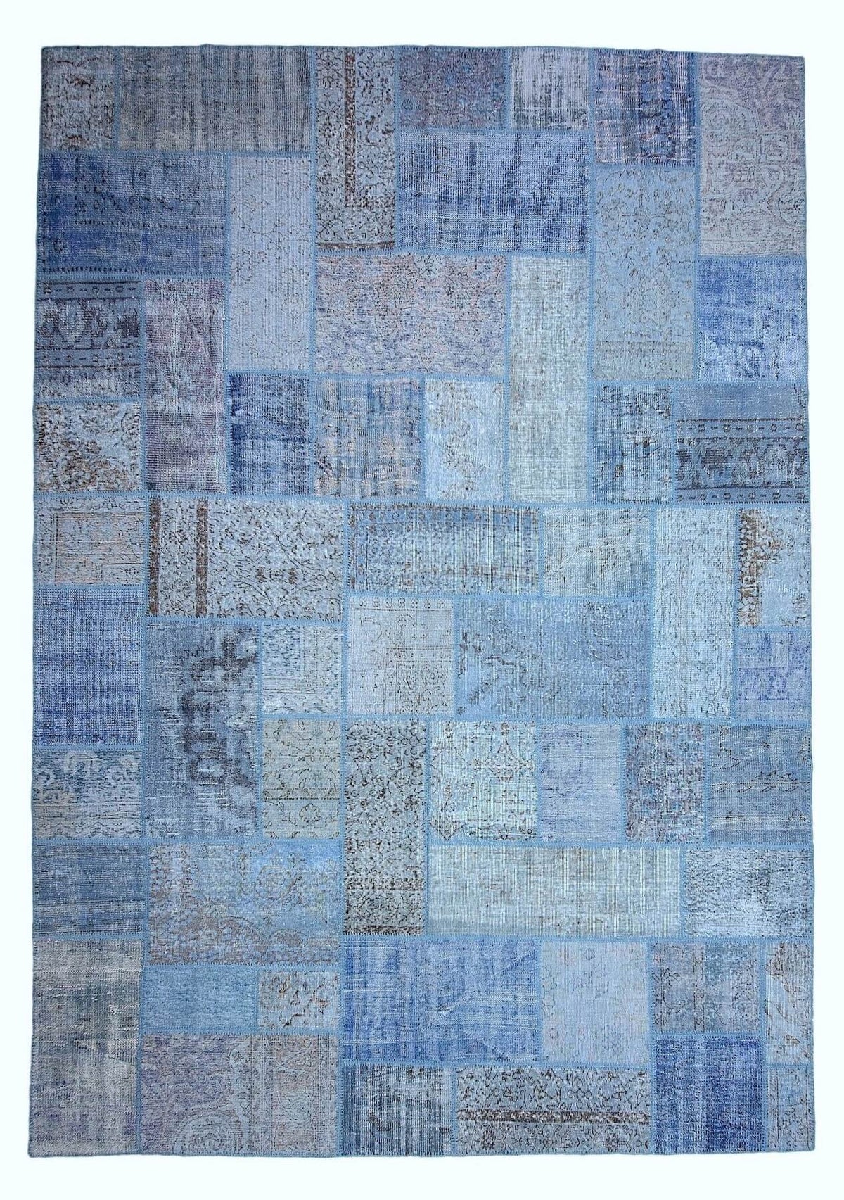 Lilly - Vintage Blue Patchwork Rug - kudenrugs
