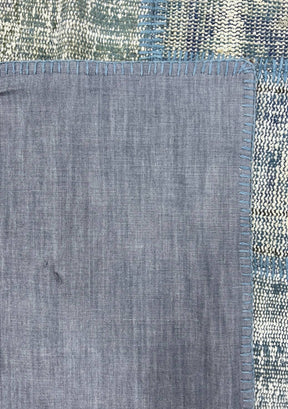 Livia - Vintage Blue Patchwork Rug - kudenrugs