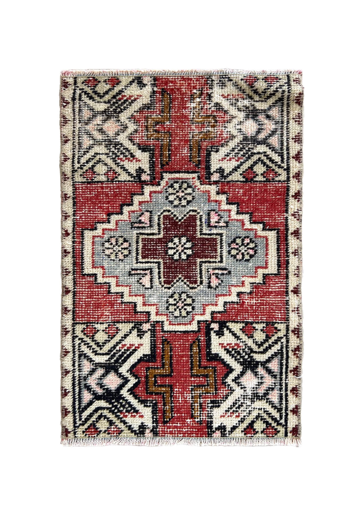 Lizzie - Vintage Mini Red Area Rug - kudenrugs