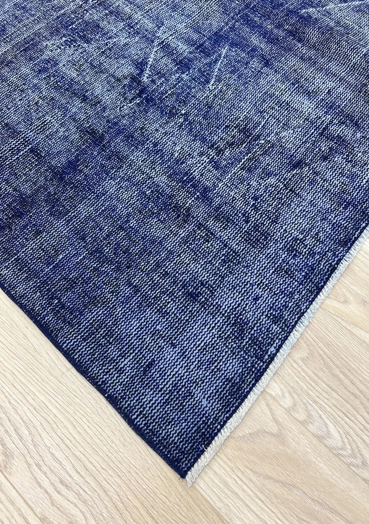 Louise - Vintage Navy Blue Overdyed Rug - kudenrugs