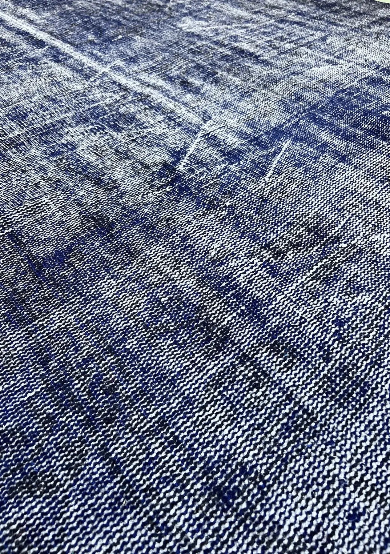 Louise - Vintage Navy Blue Overdyed Rug - kudenrugs