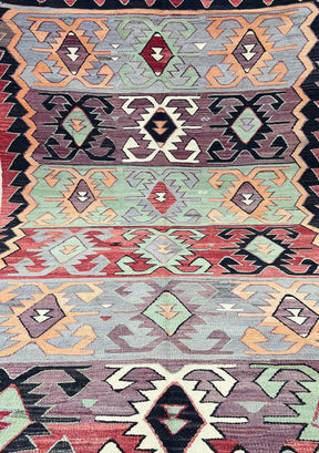 Luz - Multi Color Turkish Kilim Rug - kudenrugs