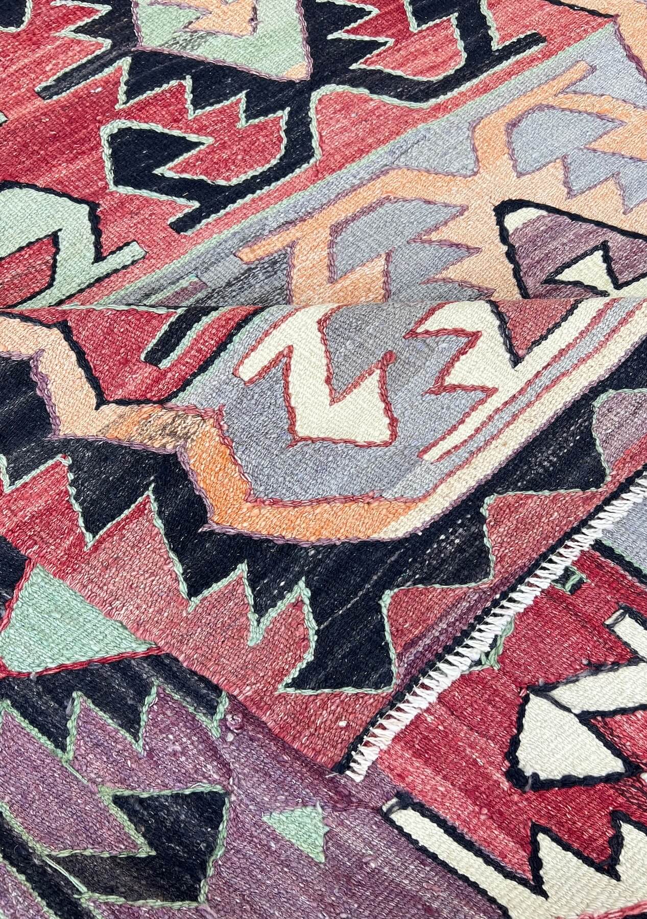 Luz - Multi Color Turkish Kilim Rug - kudenrugs