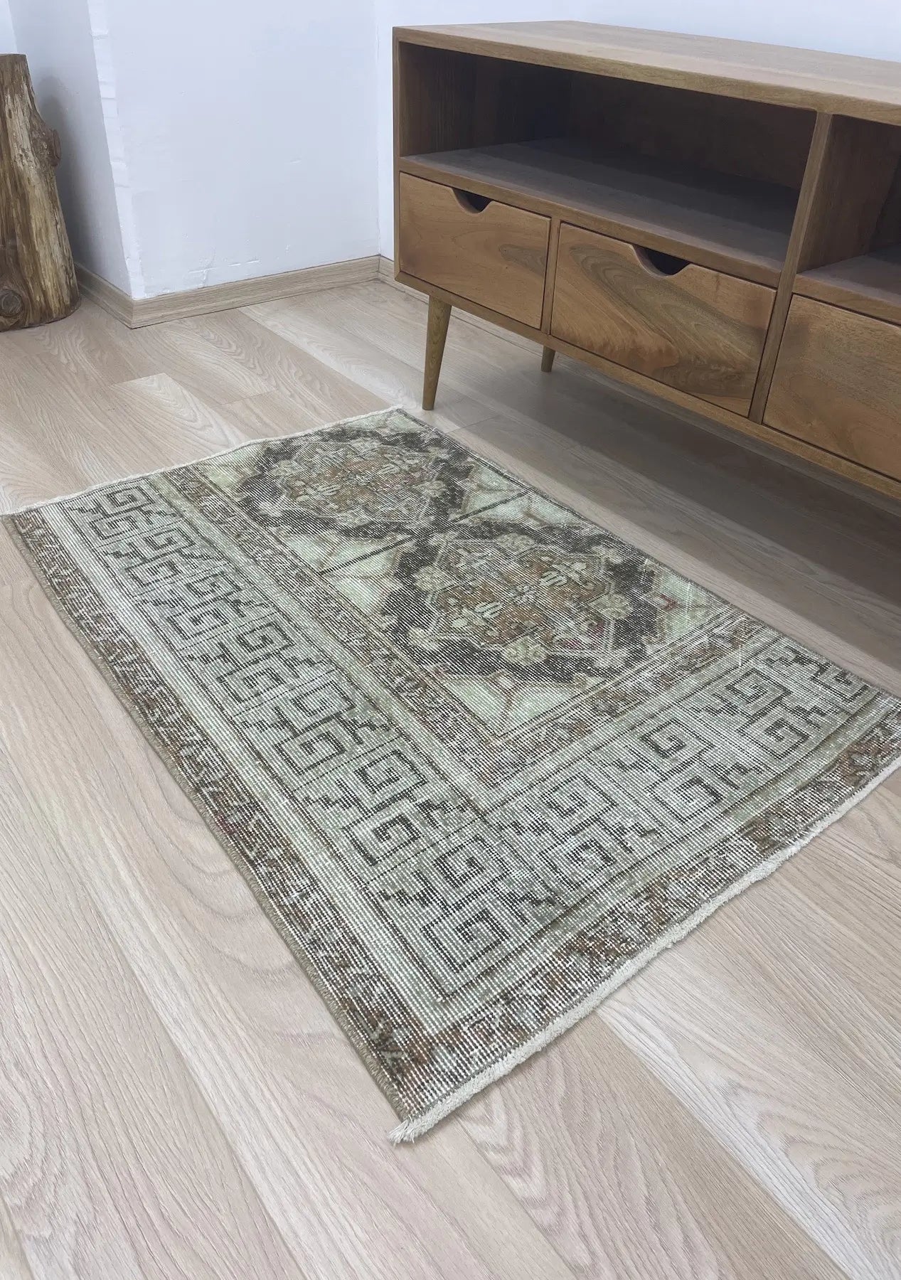 Lylah - Vintage Beige Antique Washed Rug - kudenrugs