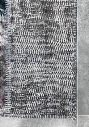 Maddison - Vintage Gray Patchwork Rug - kudenrugs