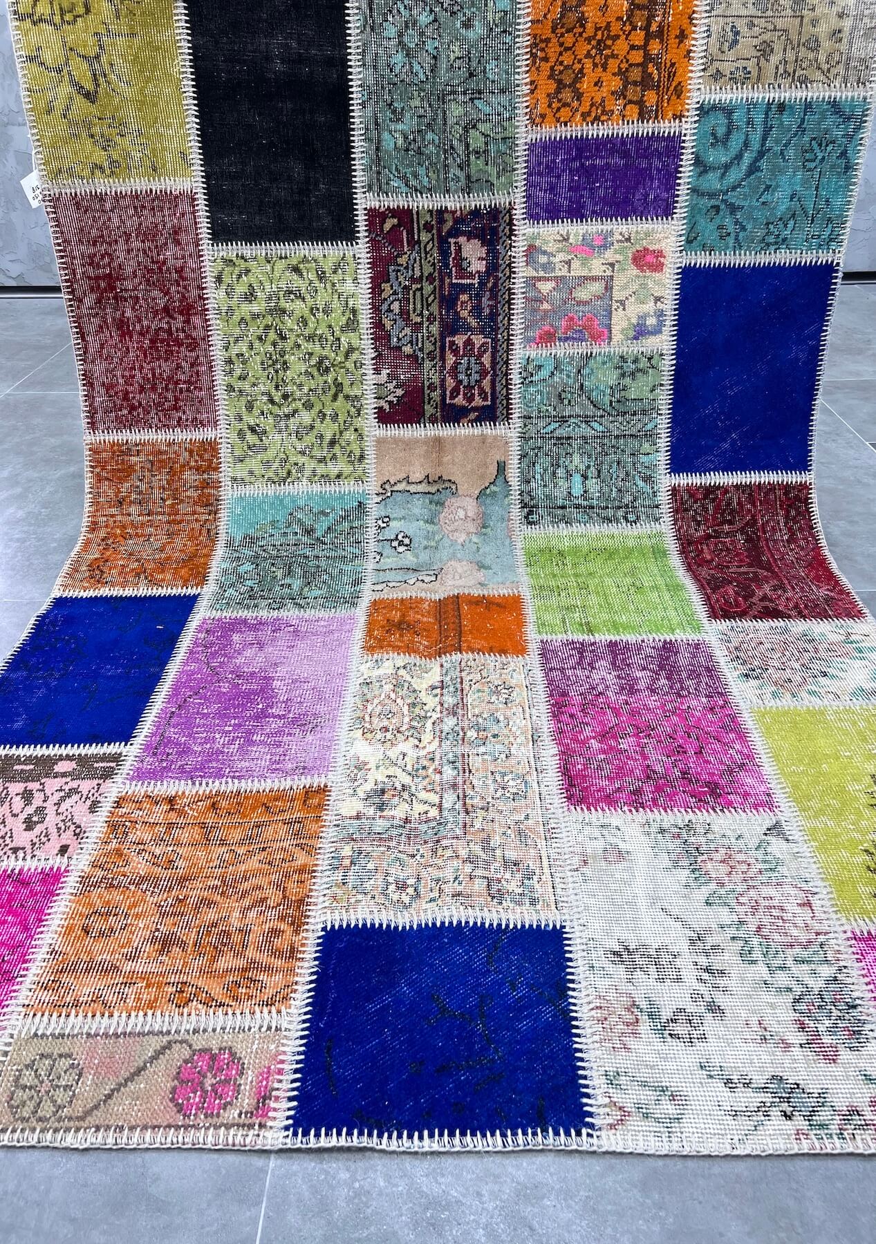 Malia - Vintage Multi Color Patchwork Rug - kudenrugs