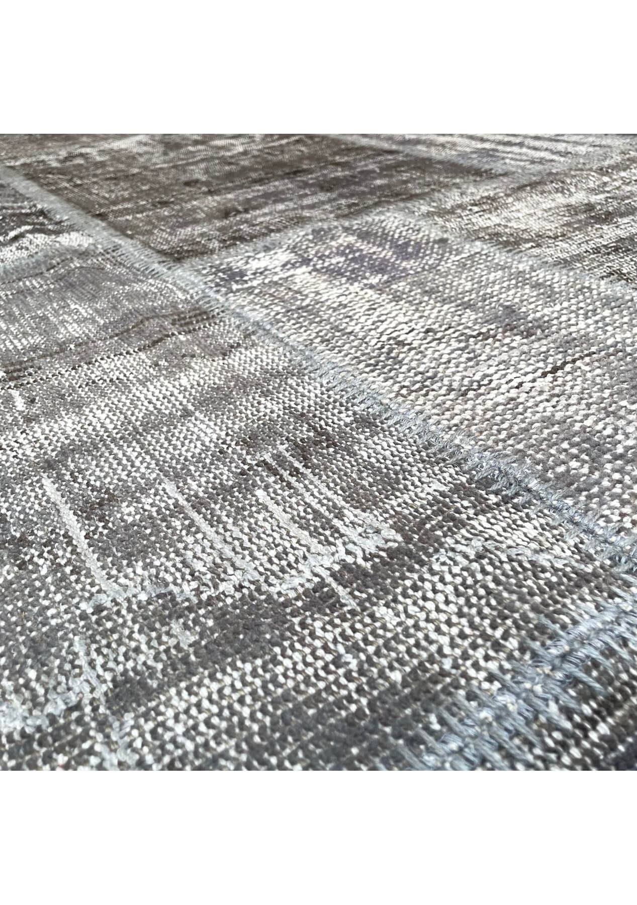 Marcia - Vintage Gray Patchwork Rug - kudenrugs