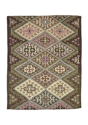 Maren - Brown Turkish Kilim Rug - kudenrugs