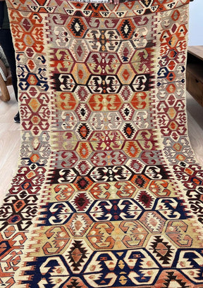 Marie - Multi Color Turkish Kilim Rug - kudenrugs