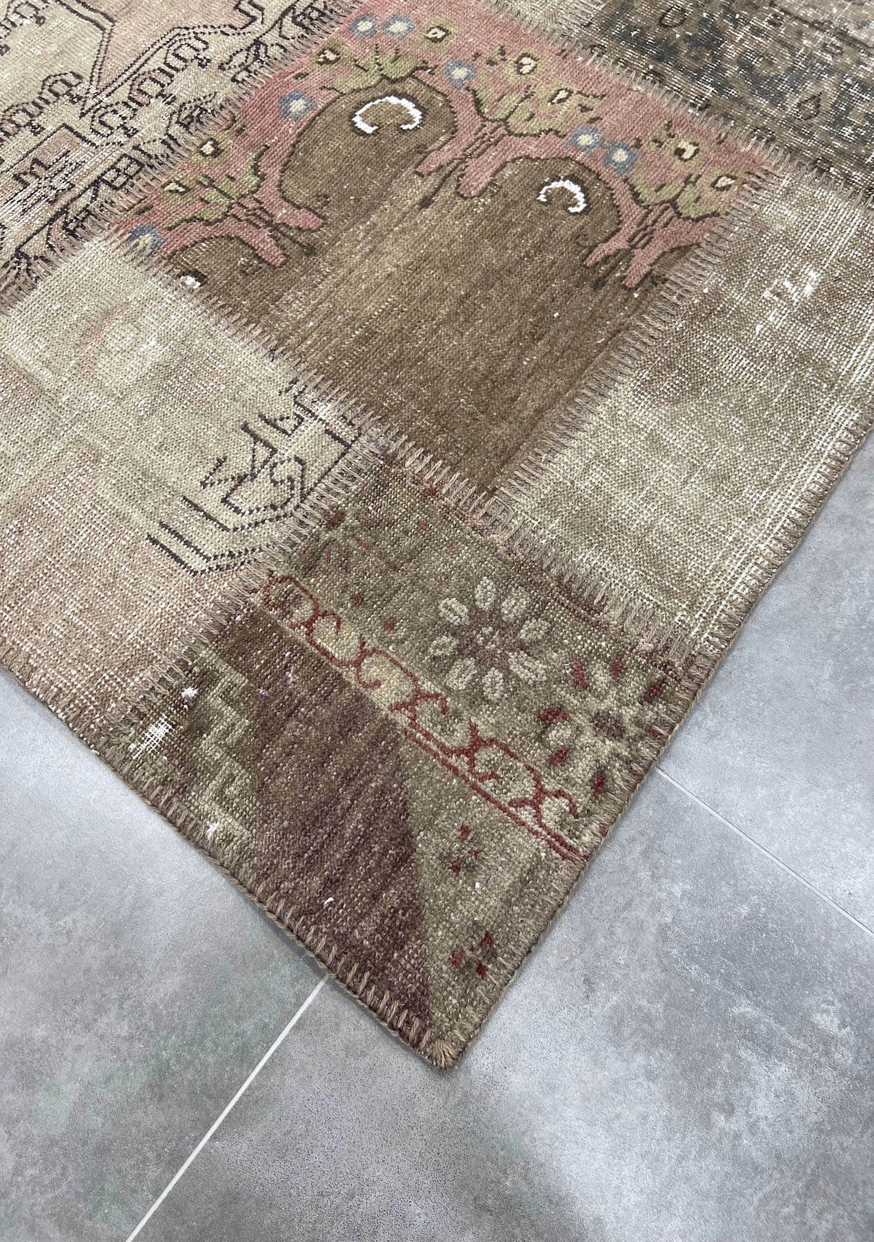 Markieta - Vintage Turkish Patchwork Rug - kudenrugs