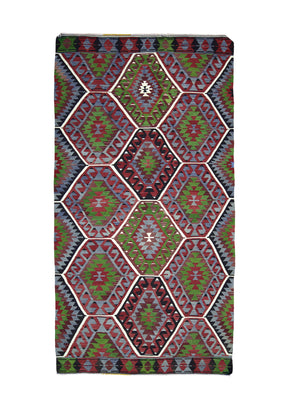 Maryjane - Multi Color Turkish Kilim Rug - kudenrugs