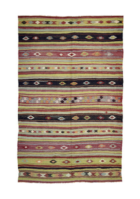 Mattie - Multi Color Turkish Kilim Rug - kudenrugs