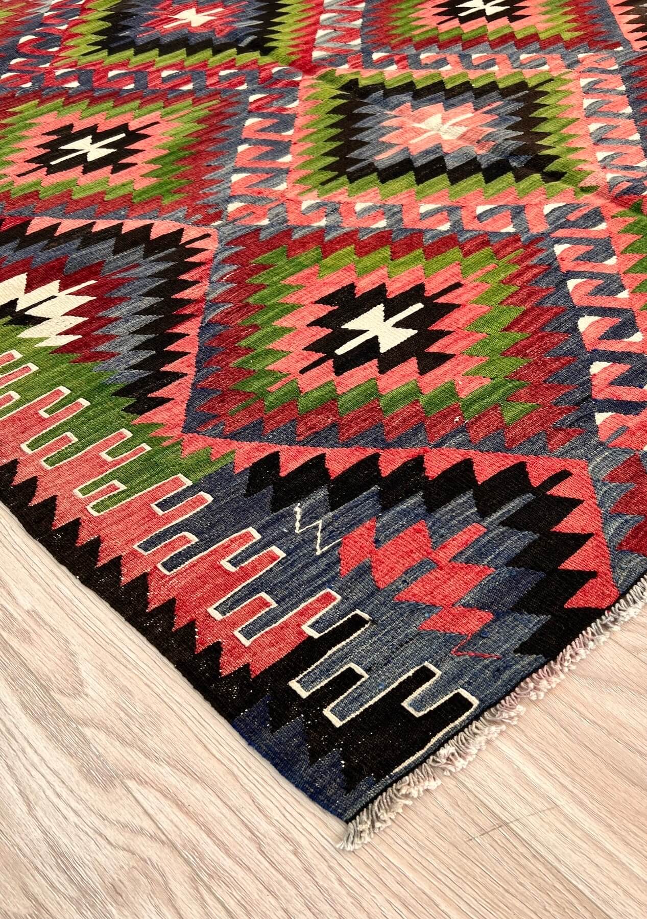 Mckayla - Multi Color Turkish Kilim Rug - kudenrugs