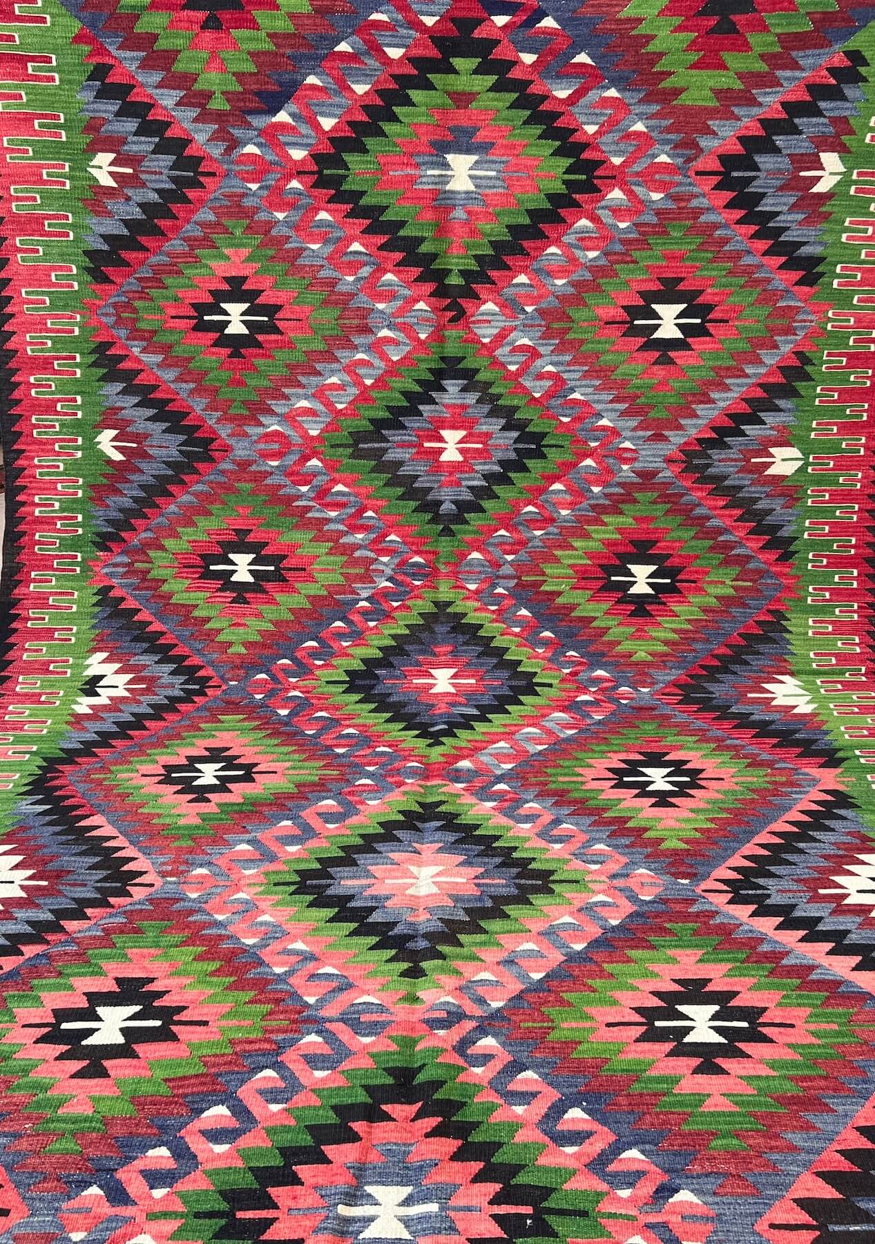 Mckayla - Multi Color Turkish Kilim Rug - kudenrugs