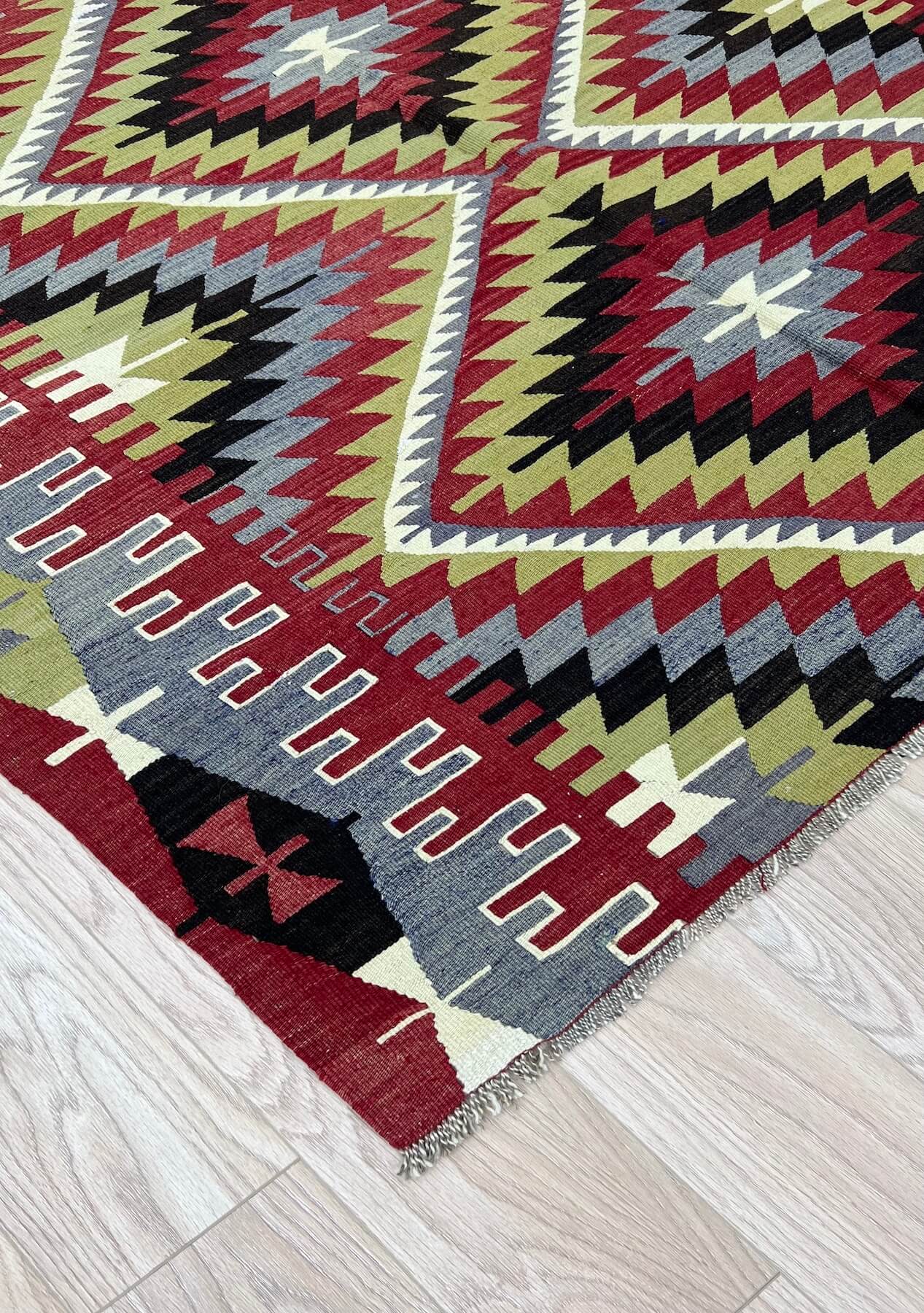 Meadow - Multi Color Turkish Kilim Rug - kudenrugs
