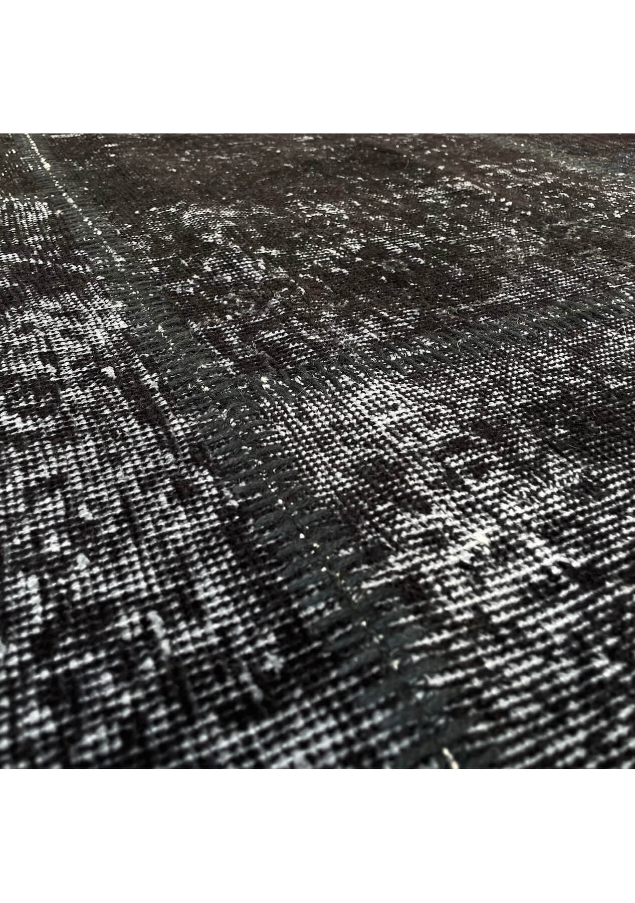 Melisa - Vintage Black Patchwork Rug - kudenrugs
