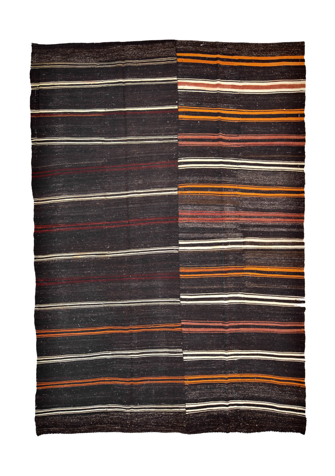 Miriam - Black Turkish Kilim Rug - kudenrugs