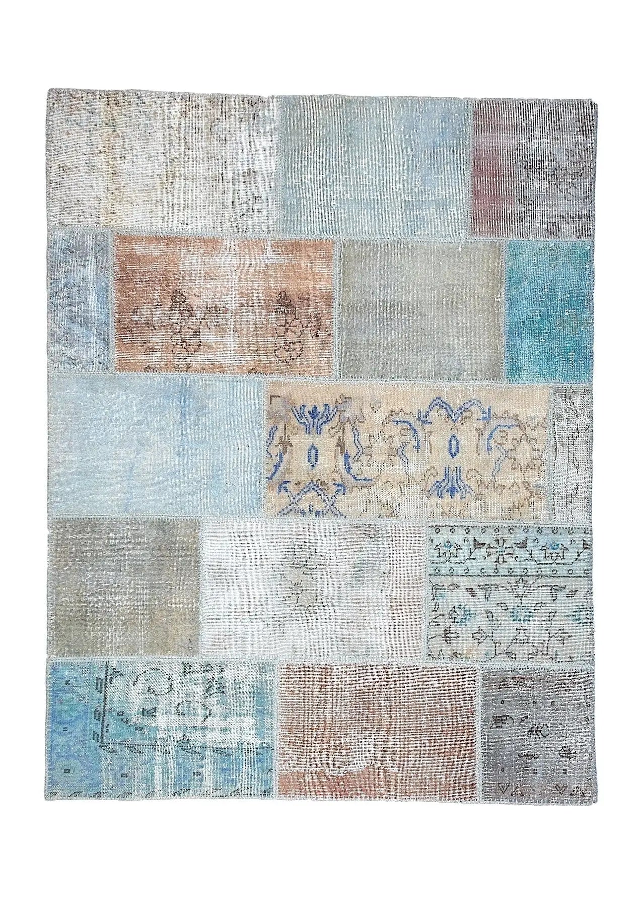 Naila - Vintage Multi Color Patchwork Rug - kudenrugs