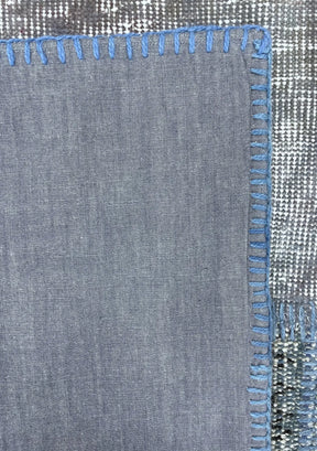 Naja - Vintage Blue Patchwork Rug - kudenrugs