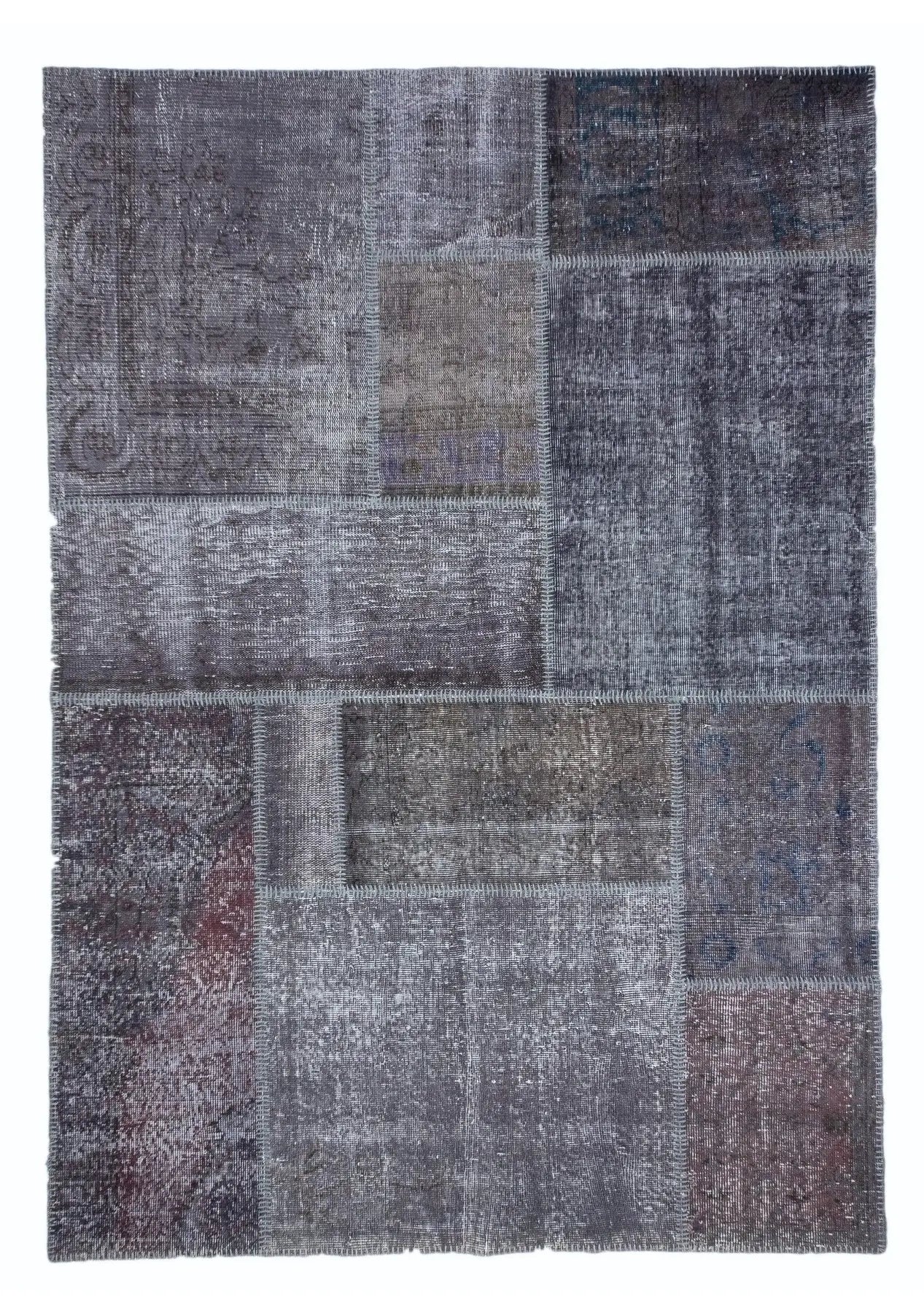 6' x 8' Vintage Patchwork Rug, Gray - Nalah | Kuden Rugs